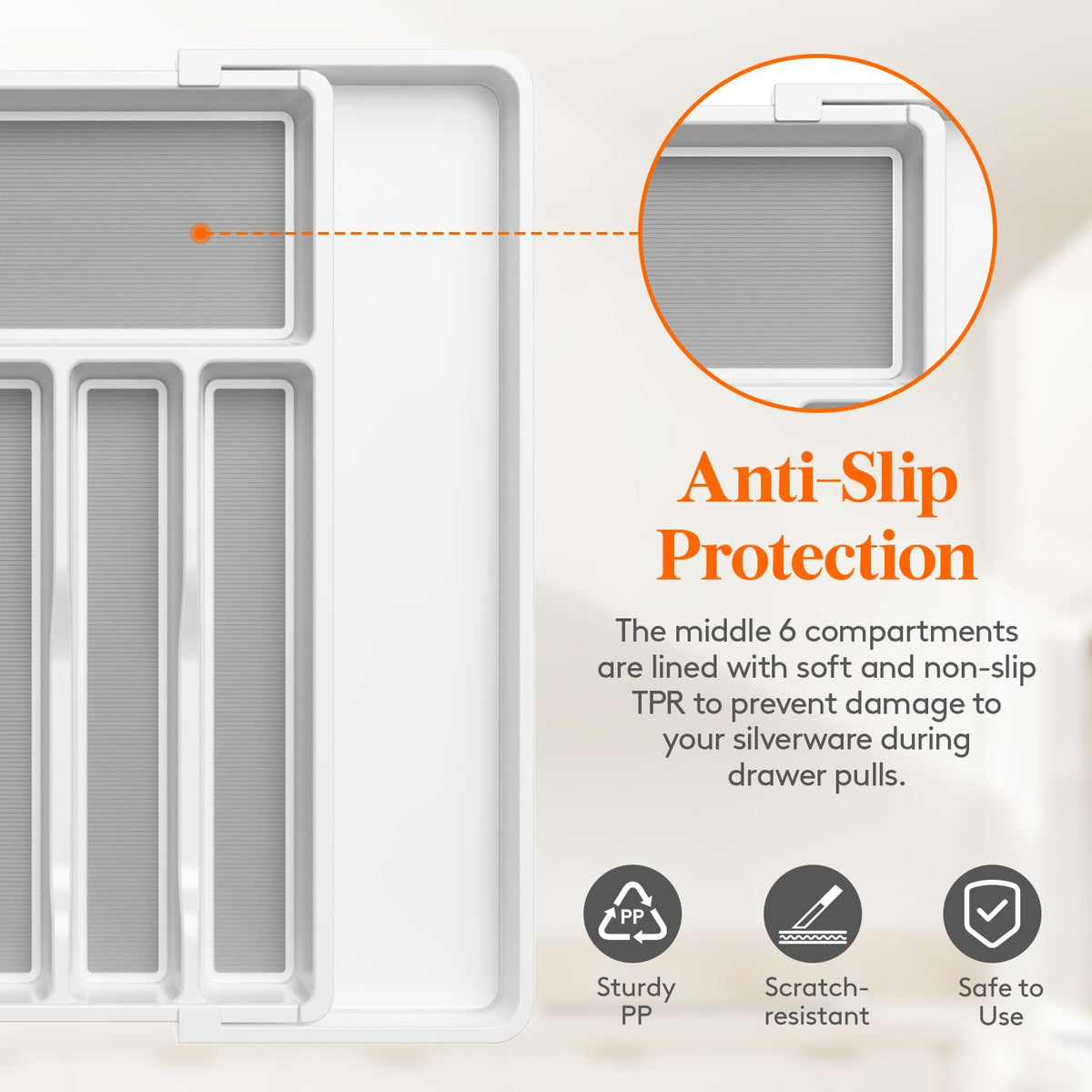 Extra Large Silverware Drawer Organizer