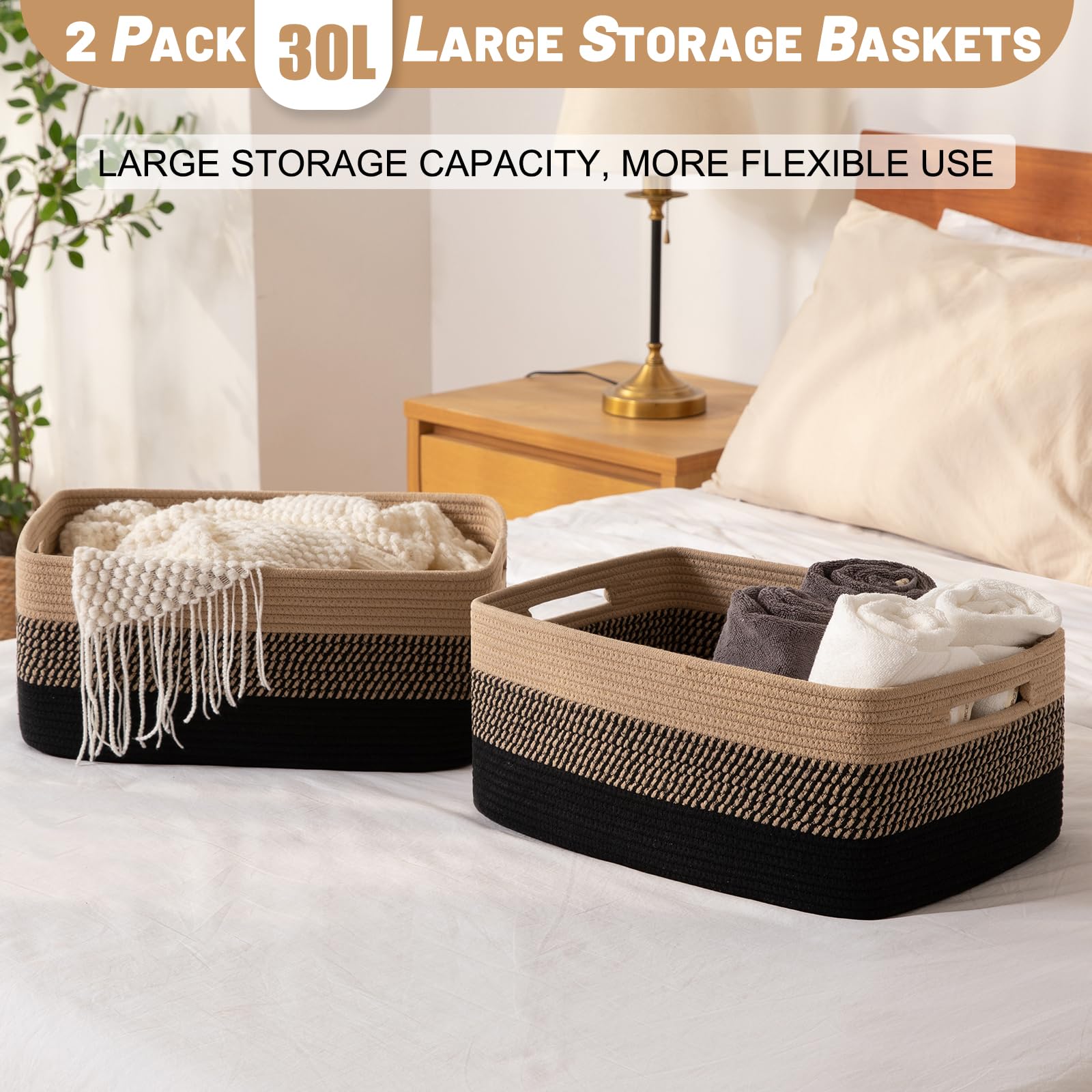 Large Storage Basket for Organizing (2 Count)