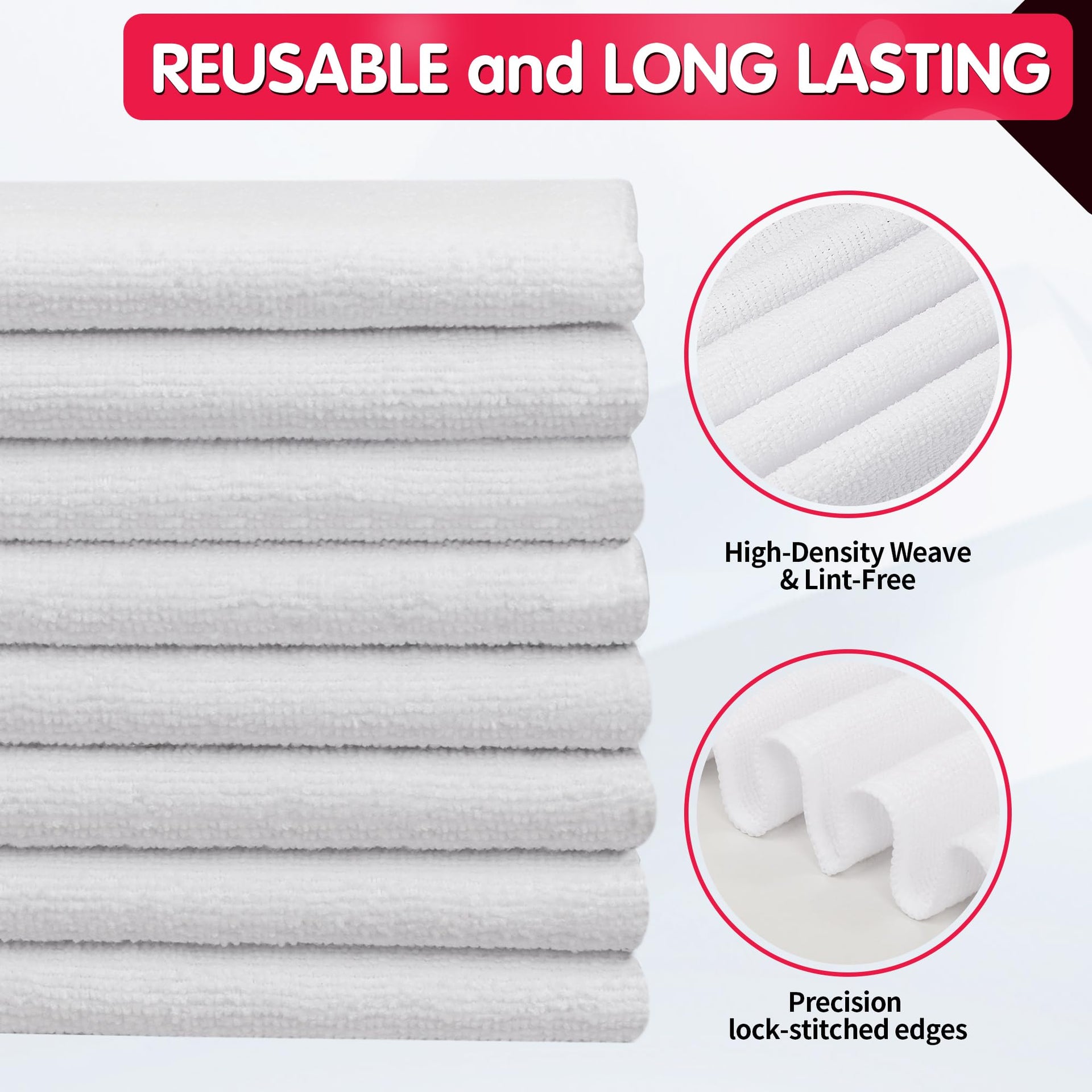 White Microfiber Cleaning Cloth (8 Count)