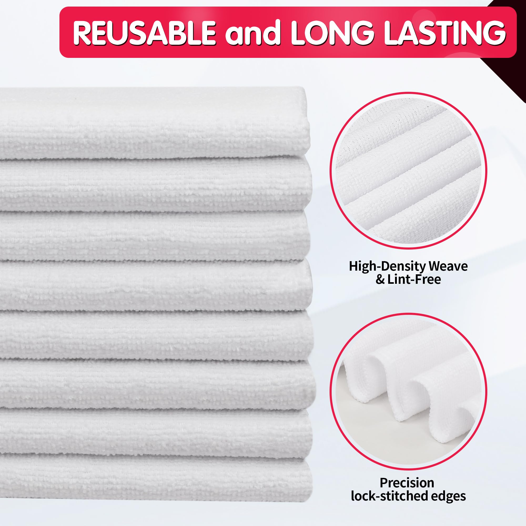 White Microfiber Cleaning Cloth (8 Count)