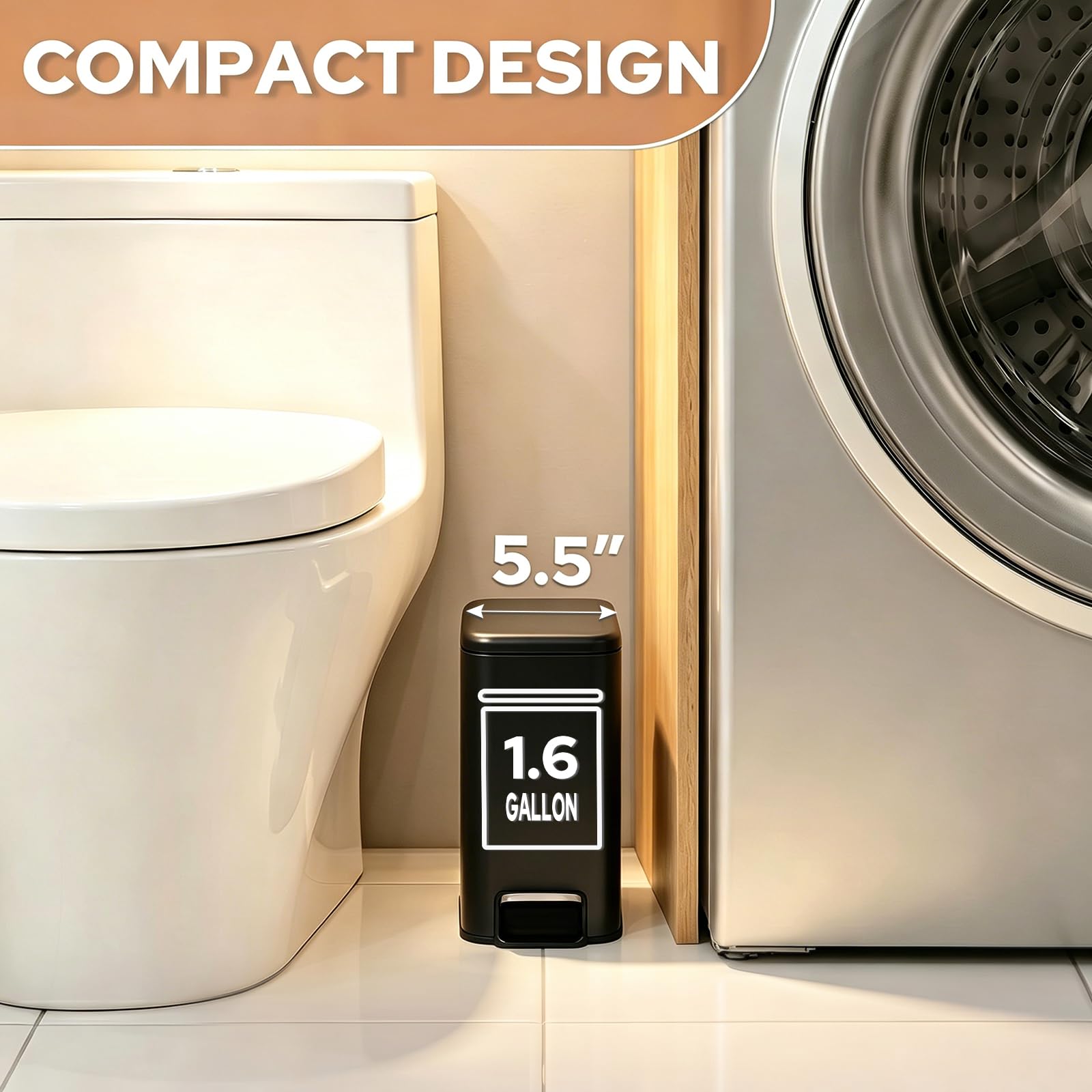 Small Bathroom Trash Can w