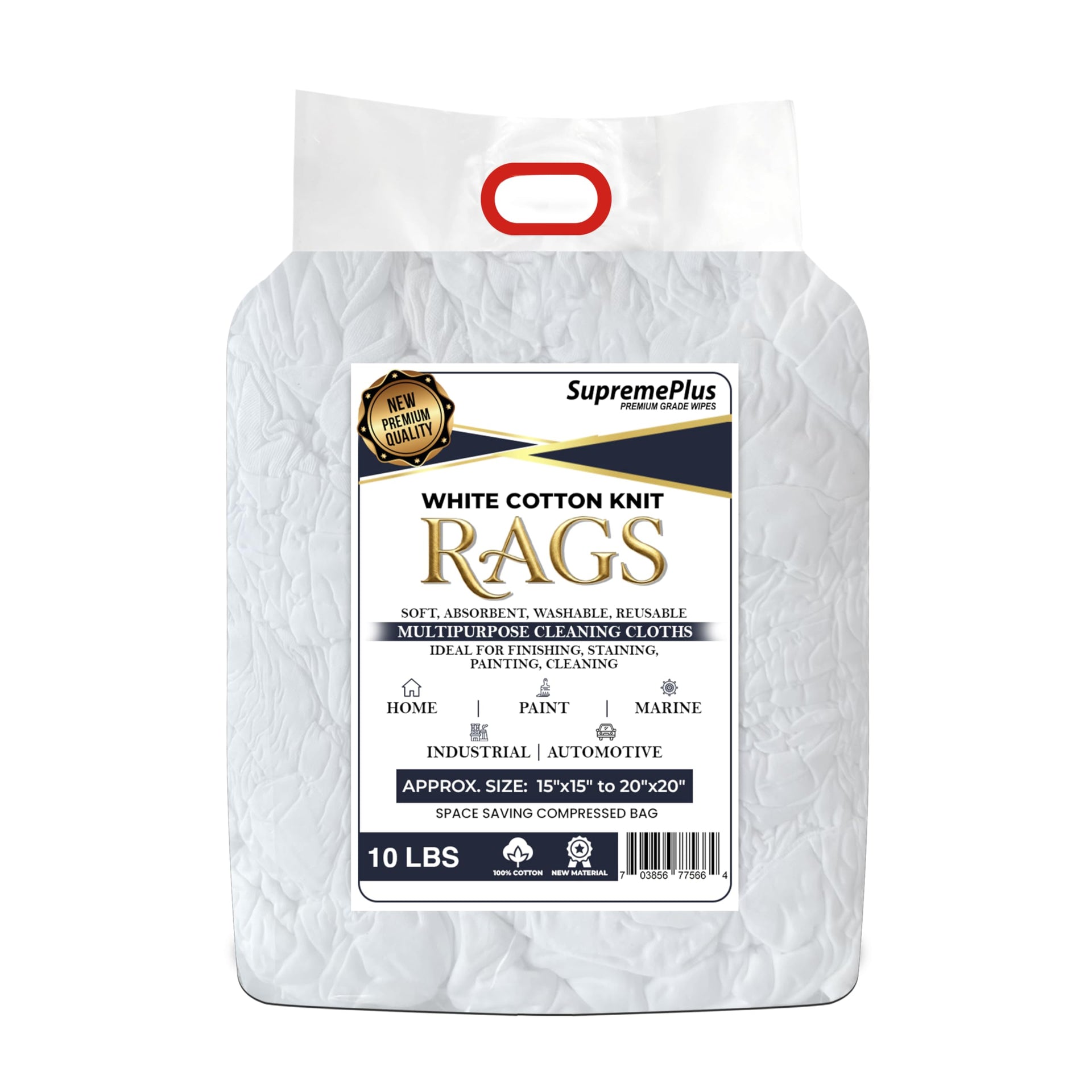Premium New White Cotton Knit T (80 Count)