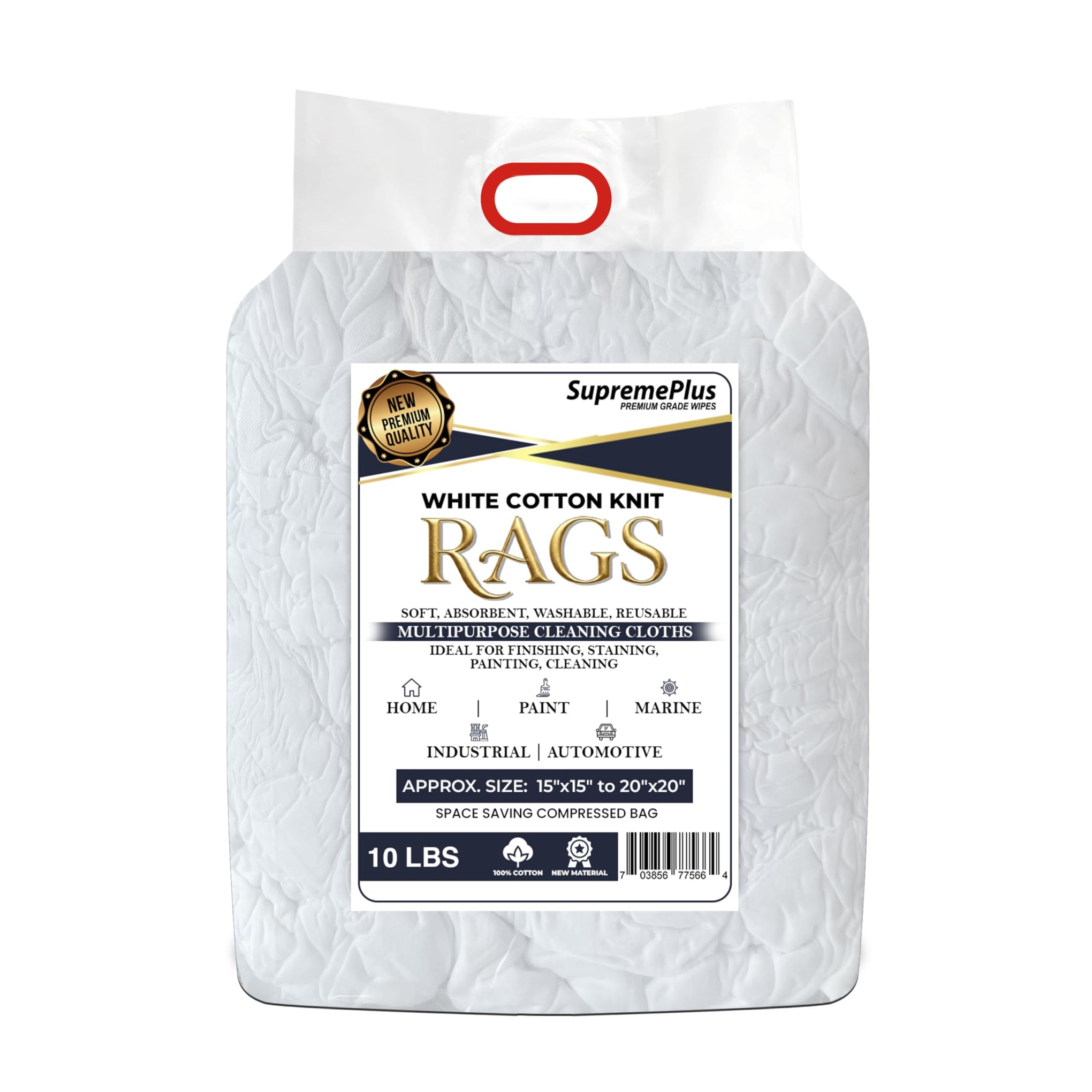 Premium New White Cotton Knit T (80 Count)