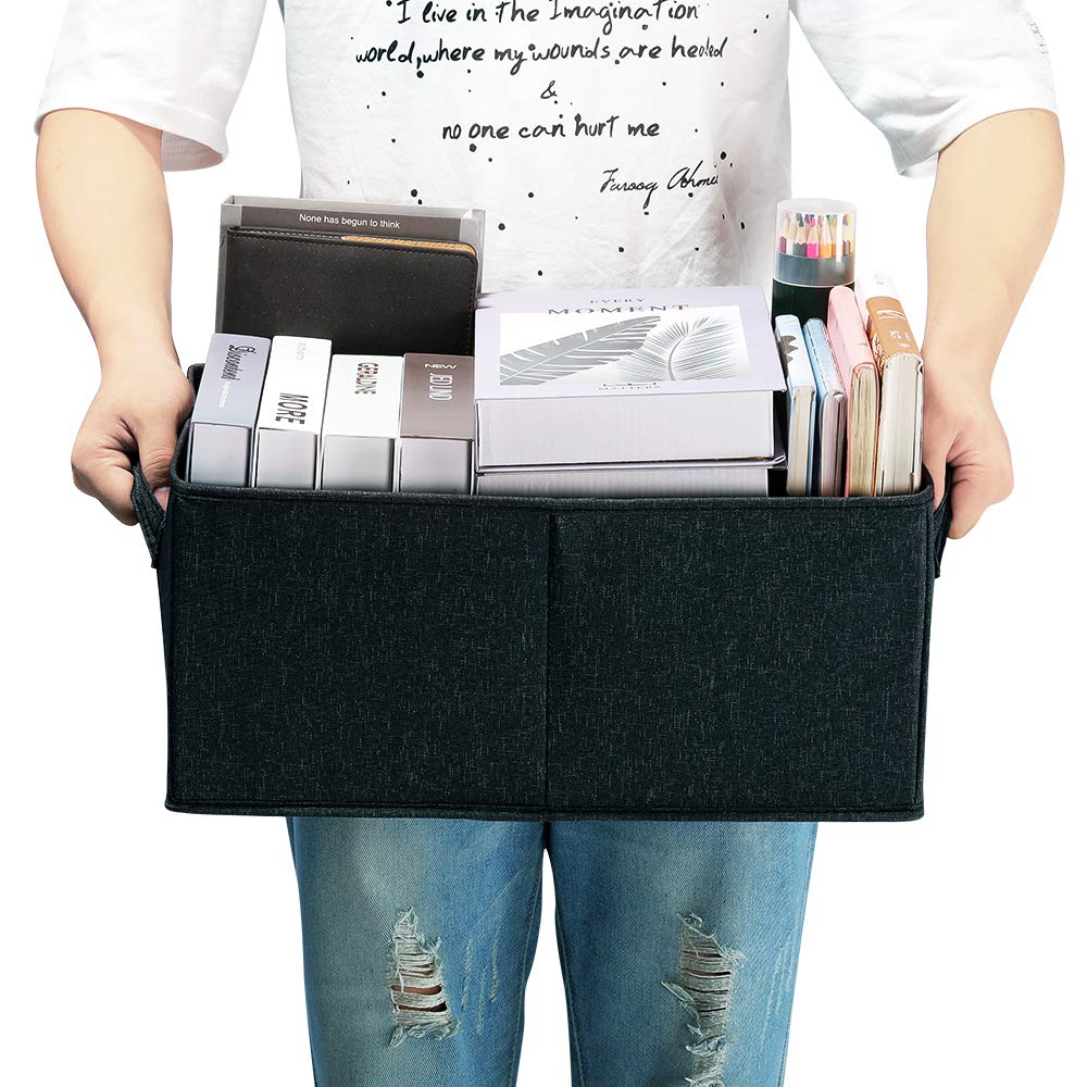 Linen Foldable Storage Bins with Lids (2 Count)