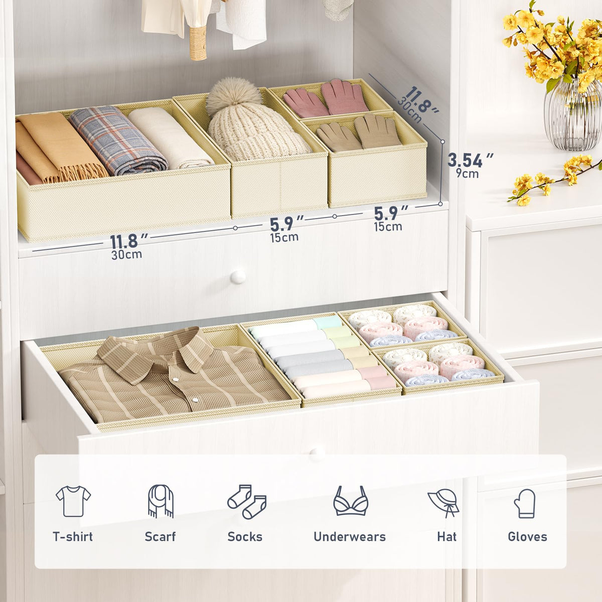 Drawer Organizer Clothes Storage (30 Count)