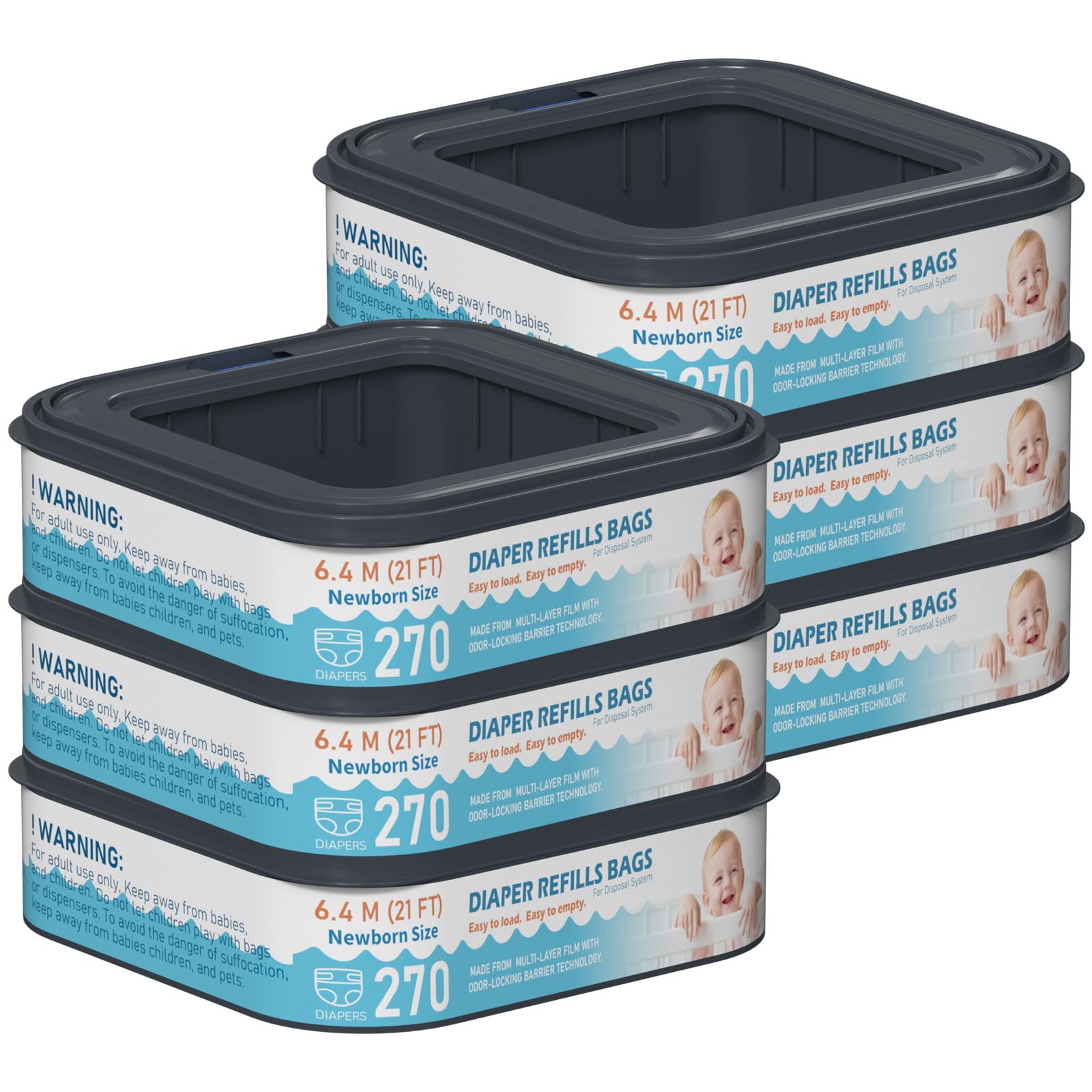Standard Square Refills Disposal Bags Refill Compatible with Diaper Genie Classic