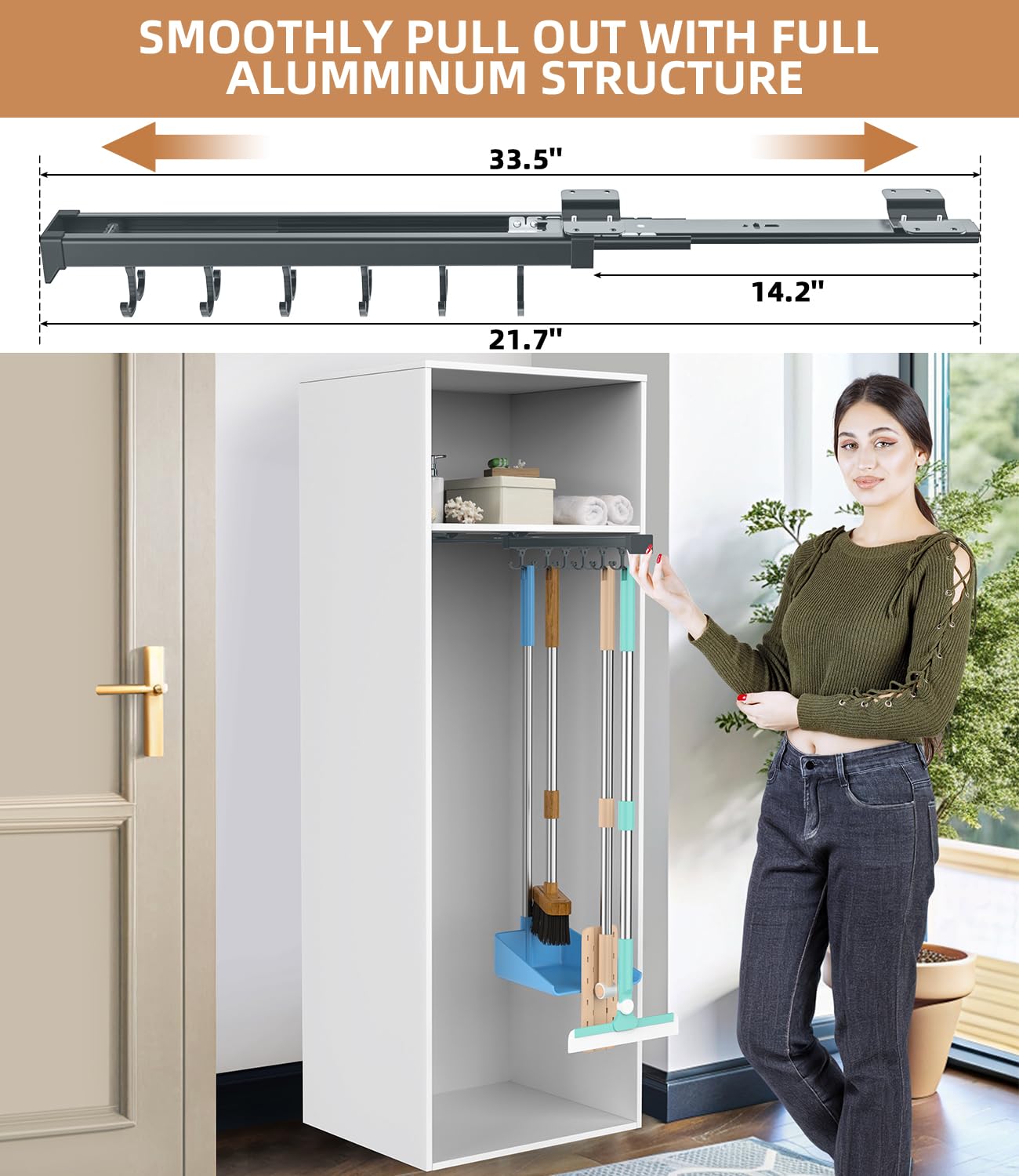 Pull Out Broom Holder