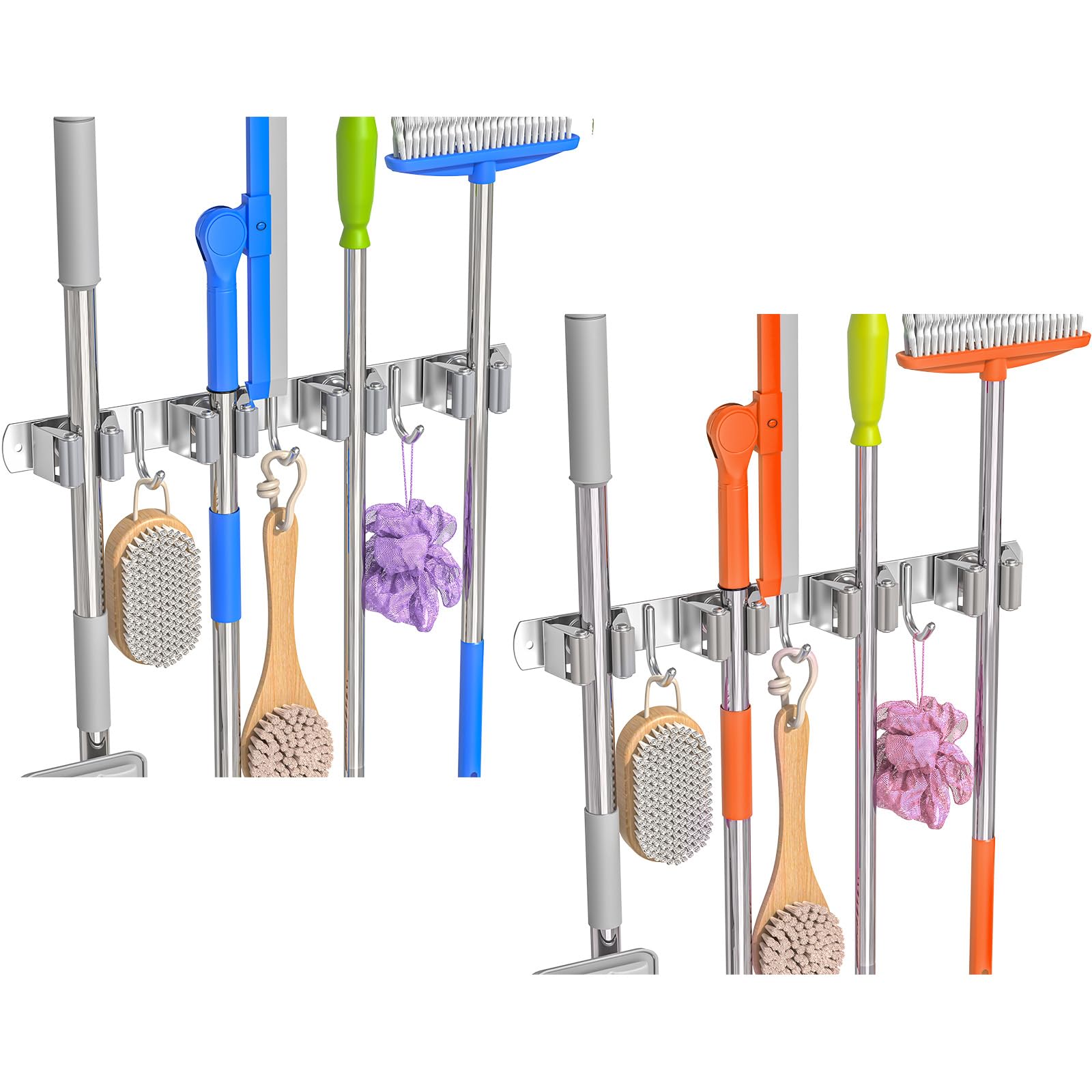 Broom Holder Wall Mount Mop Organizer (2 Count)