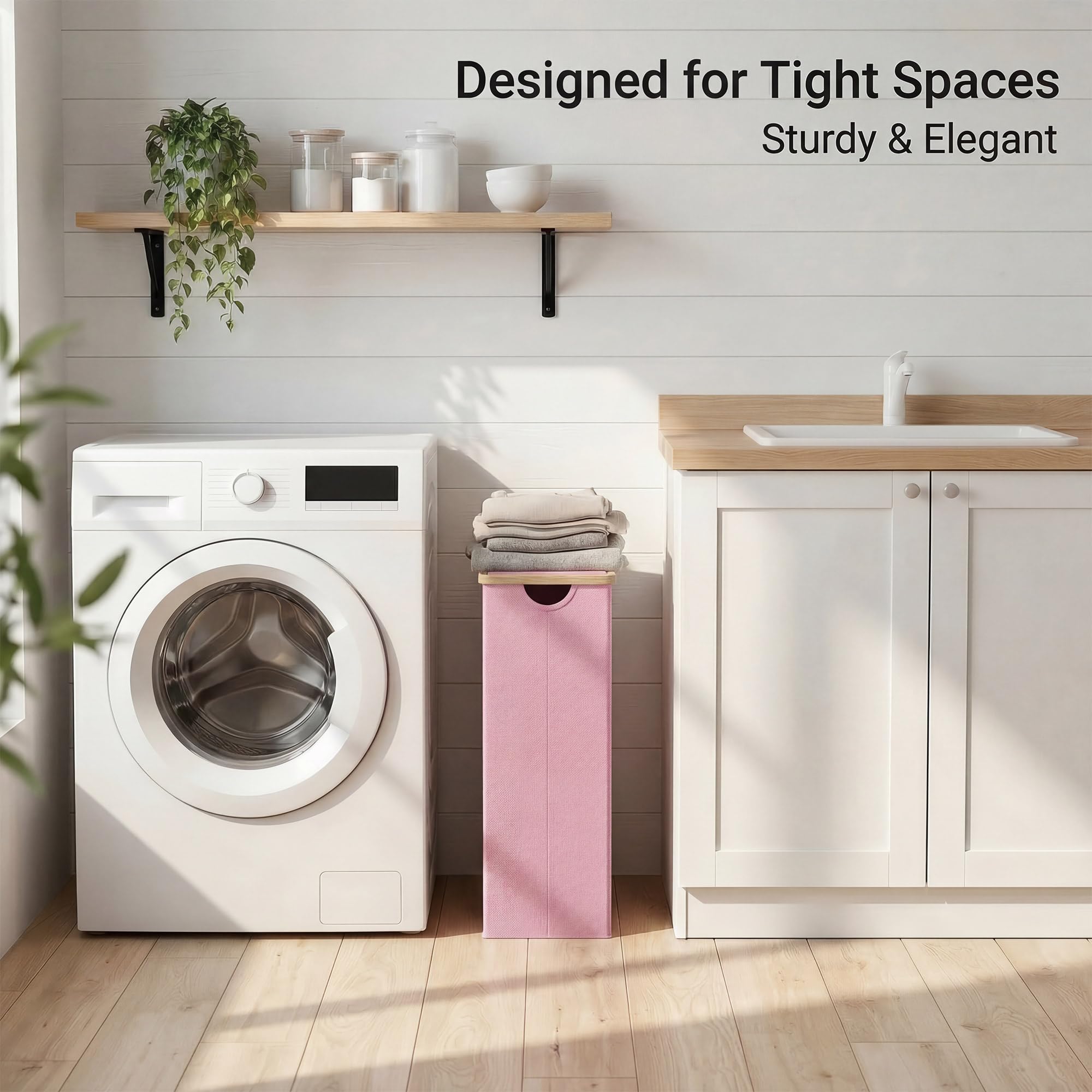Slim Laundry Basket with Lid