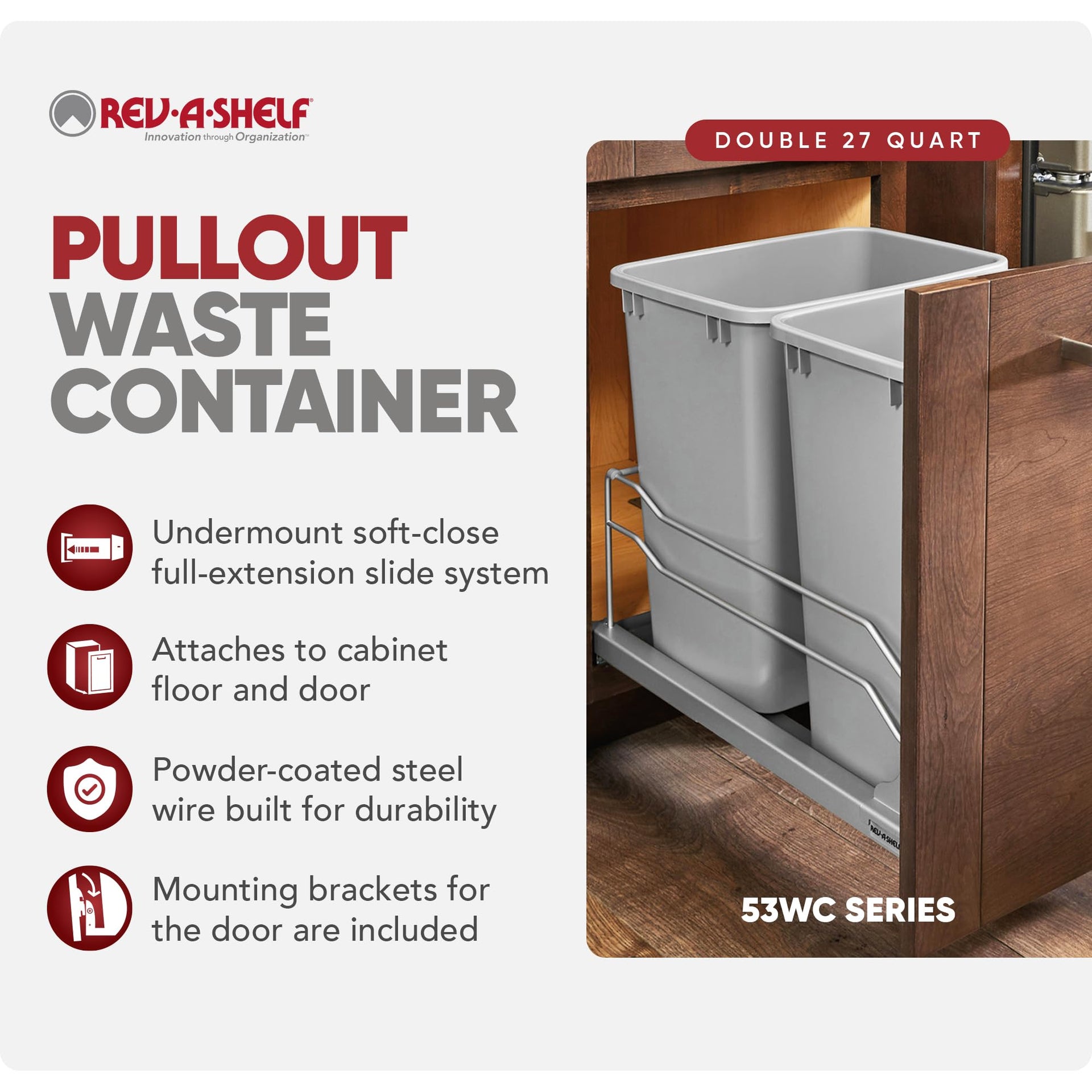Double Pullout Trash Can w