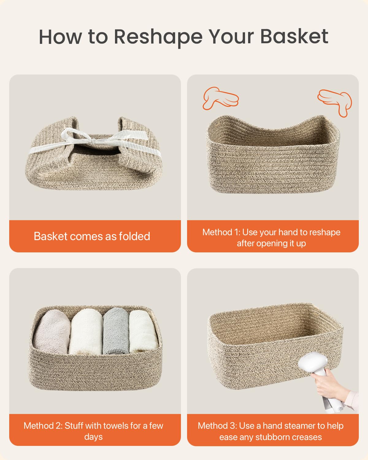 Small Woven Storage Basket for Organizing (3 Count)