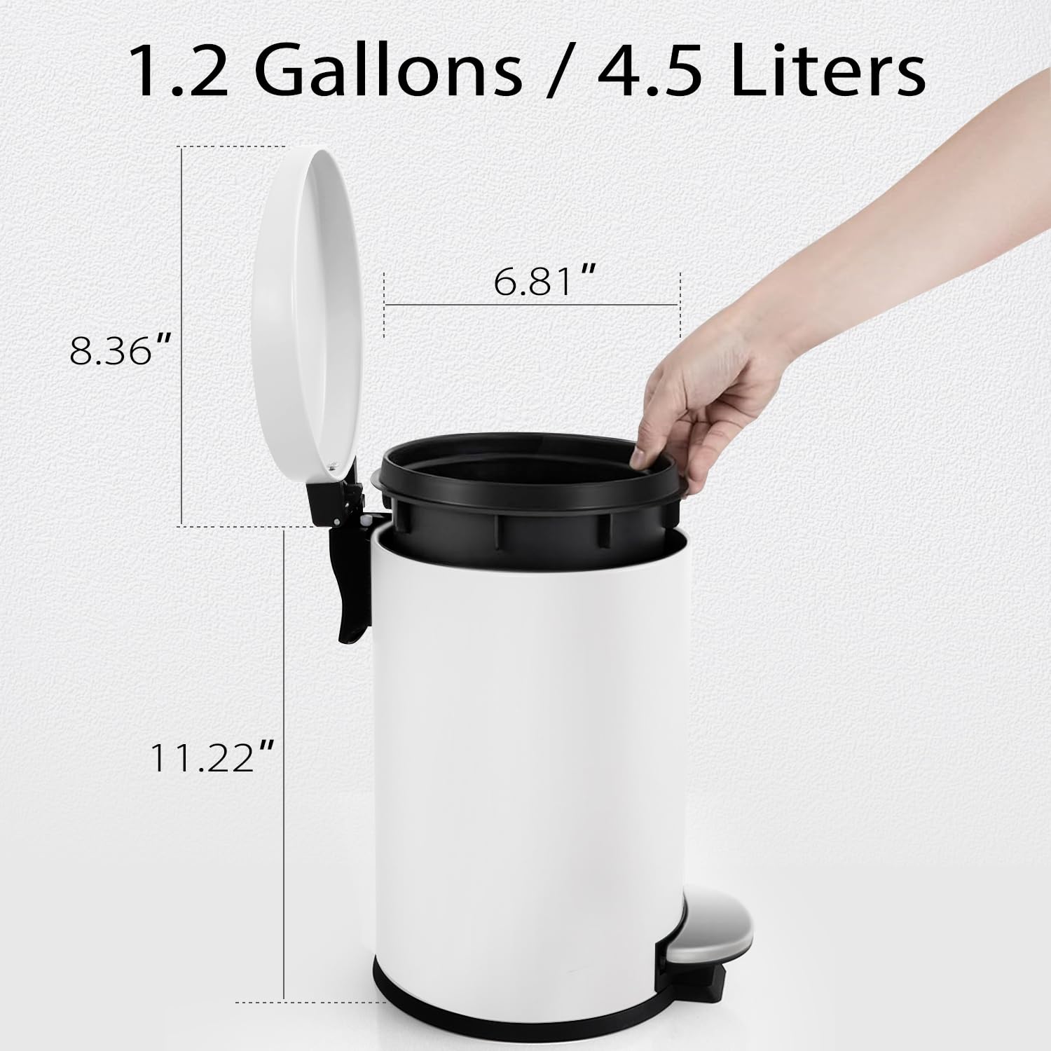 Small Bathroom Trash Can with Lid Soft Close