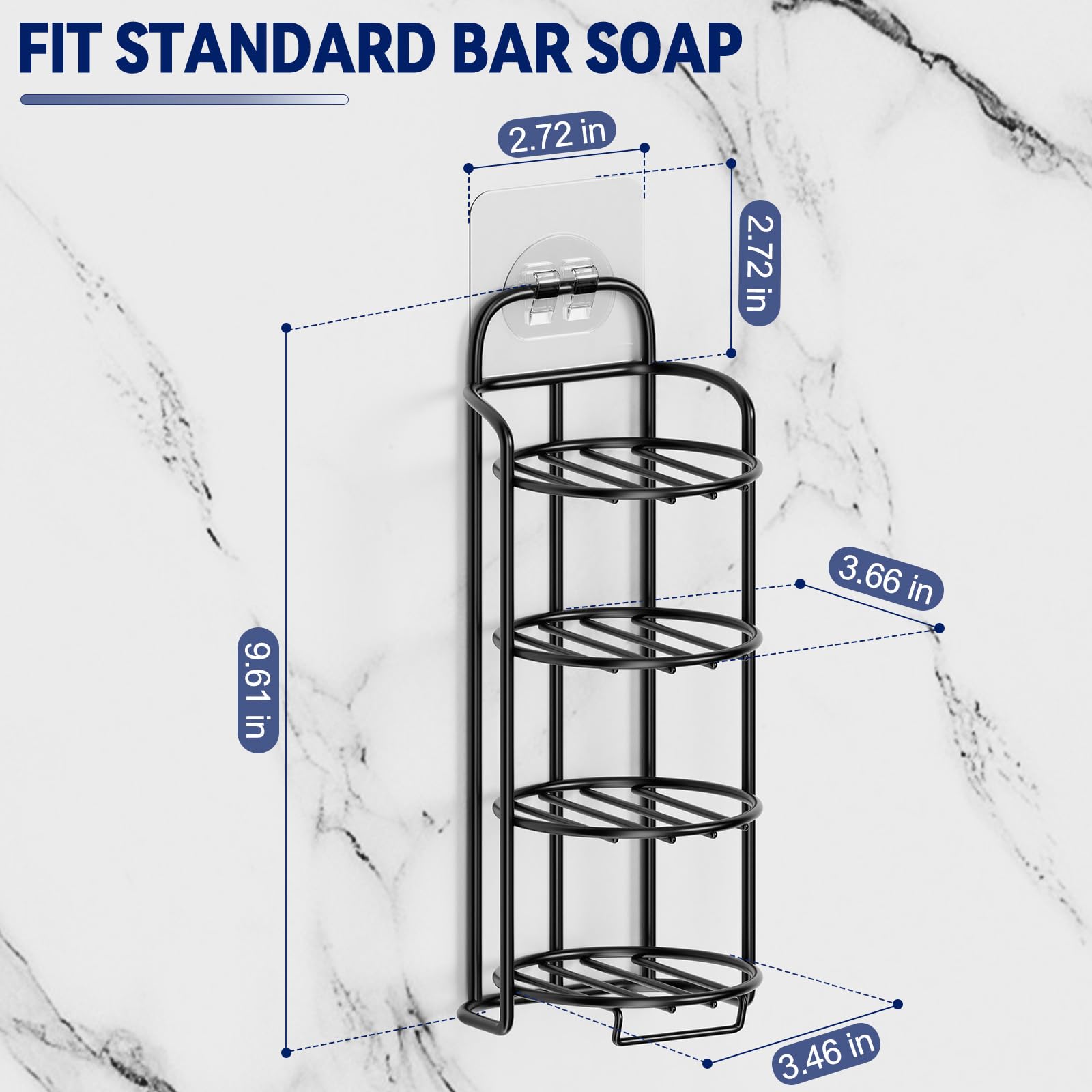 4 Tier Shower Soap Shampoo Bar Holder (4 Count)