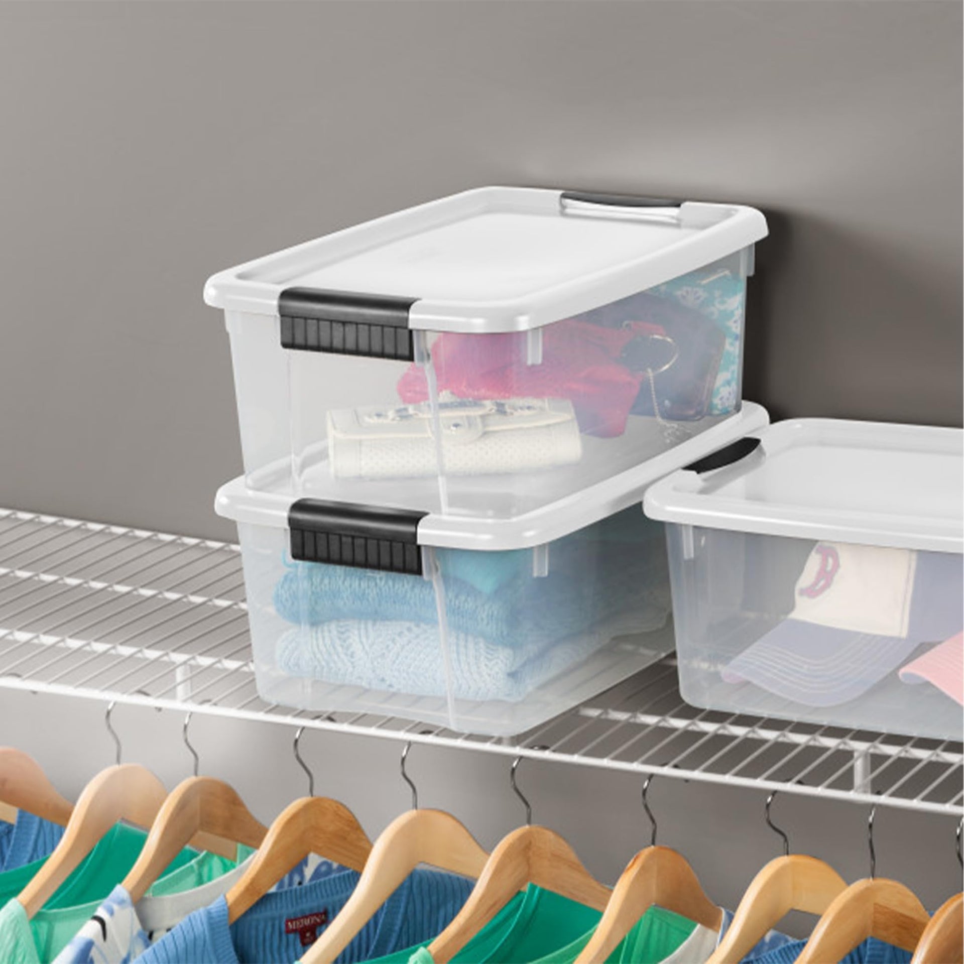 Ultra Latch Box with Lids for Home and Office (18 Count)