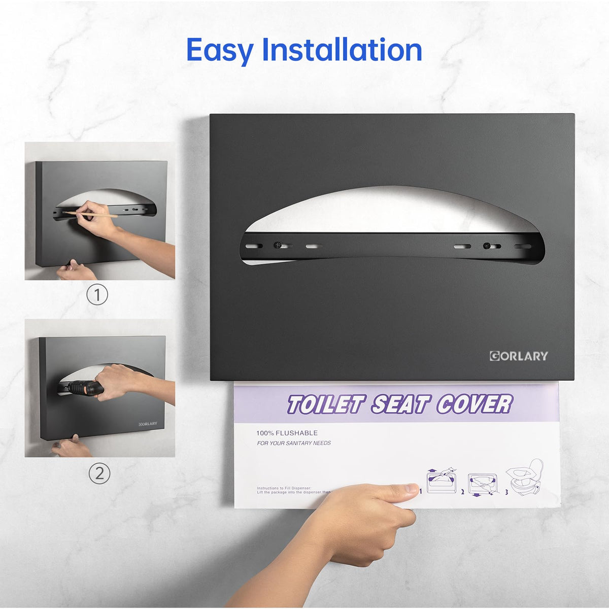 2 Pack Commercial Toilet Seat Cover Dispenser Wall Mount (500 Count)