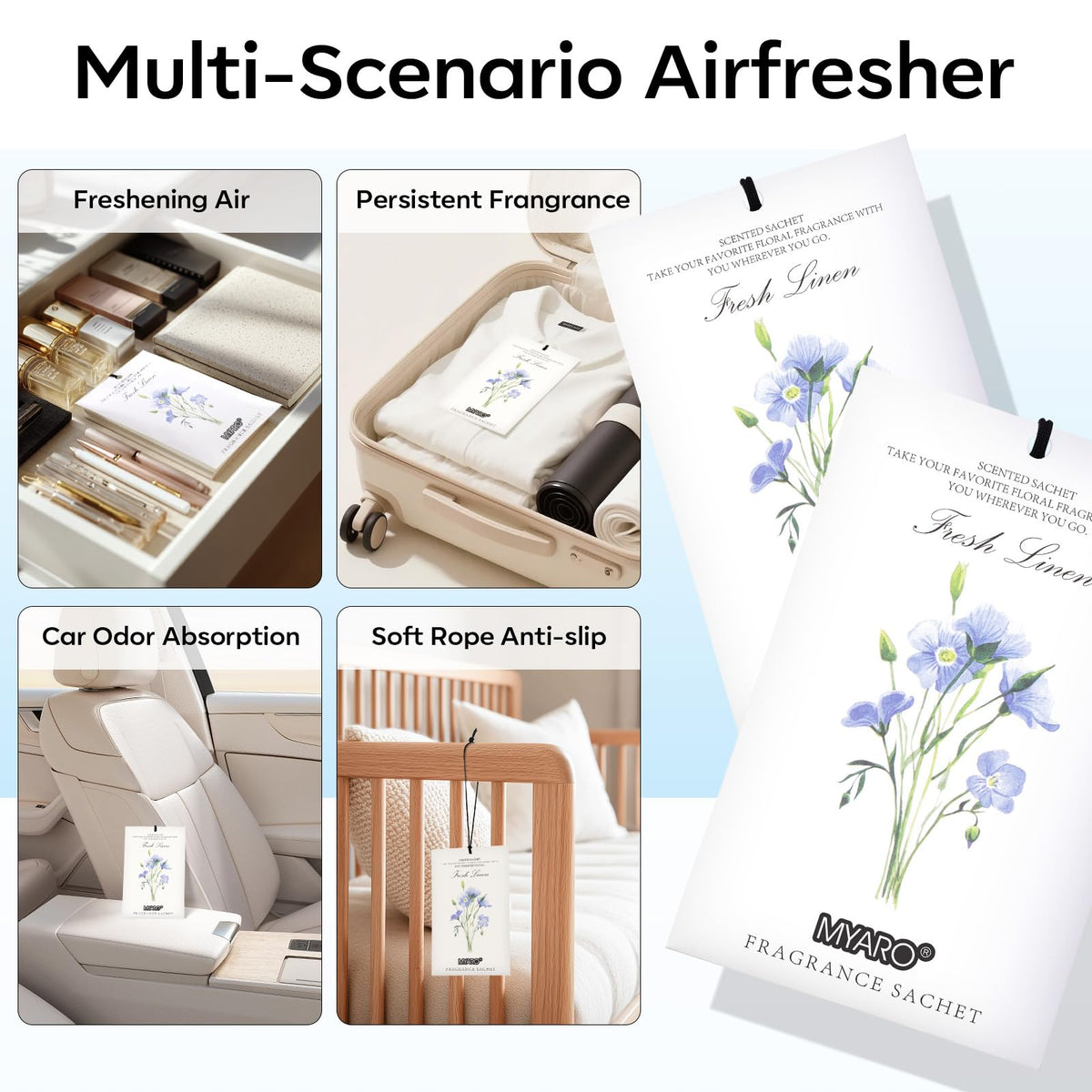 12 Pack Fresh Linen Scented Sachets (12 Count)