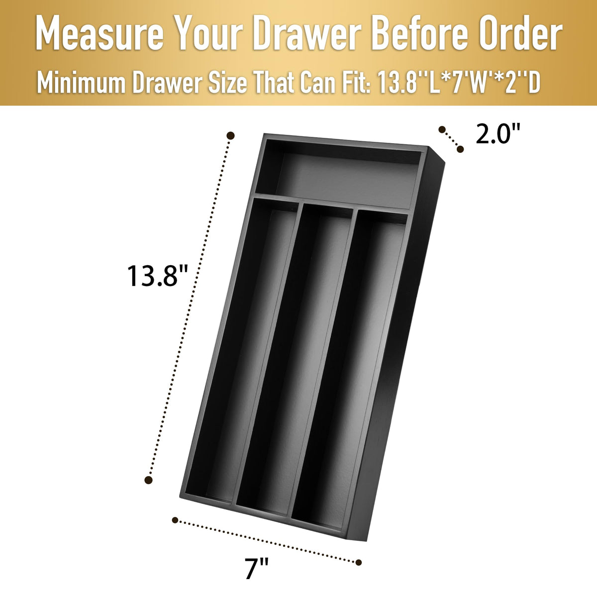 Silverware Organizer Small Bamboo Kitchen Drawer Organizer Utensil Organizer Silverware Holder Cutlery Organizer in drawer Flatware Organizer Tray