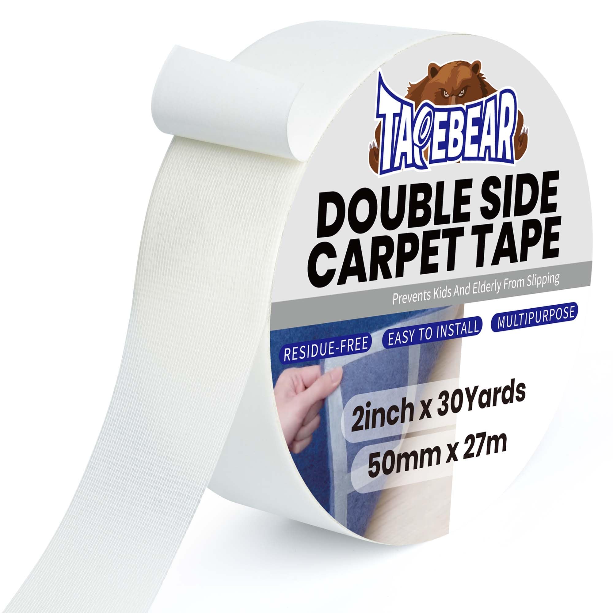 Carpet Tape Double Sided 2Inch x 30Yards Heavy Duty Rug Gripper