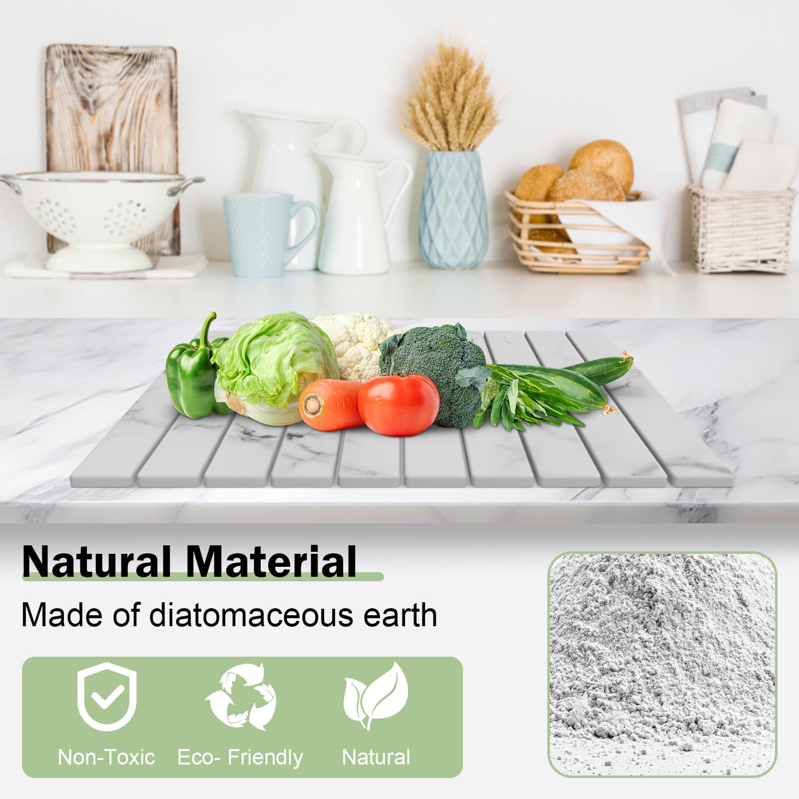 Stone Dish Drying Mat for Kitchen Counter