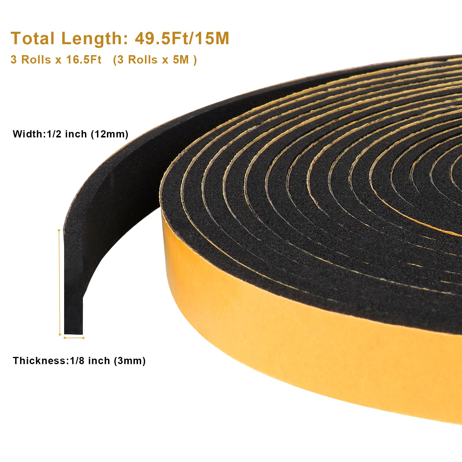 Weather Stripping Soundproof 1 (49.5 Foot)
