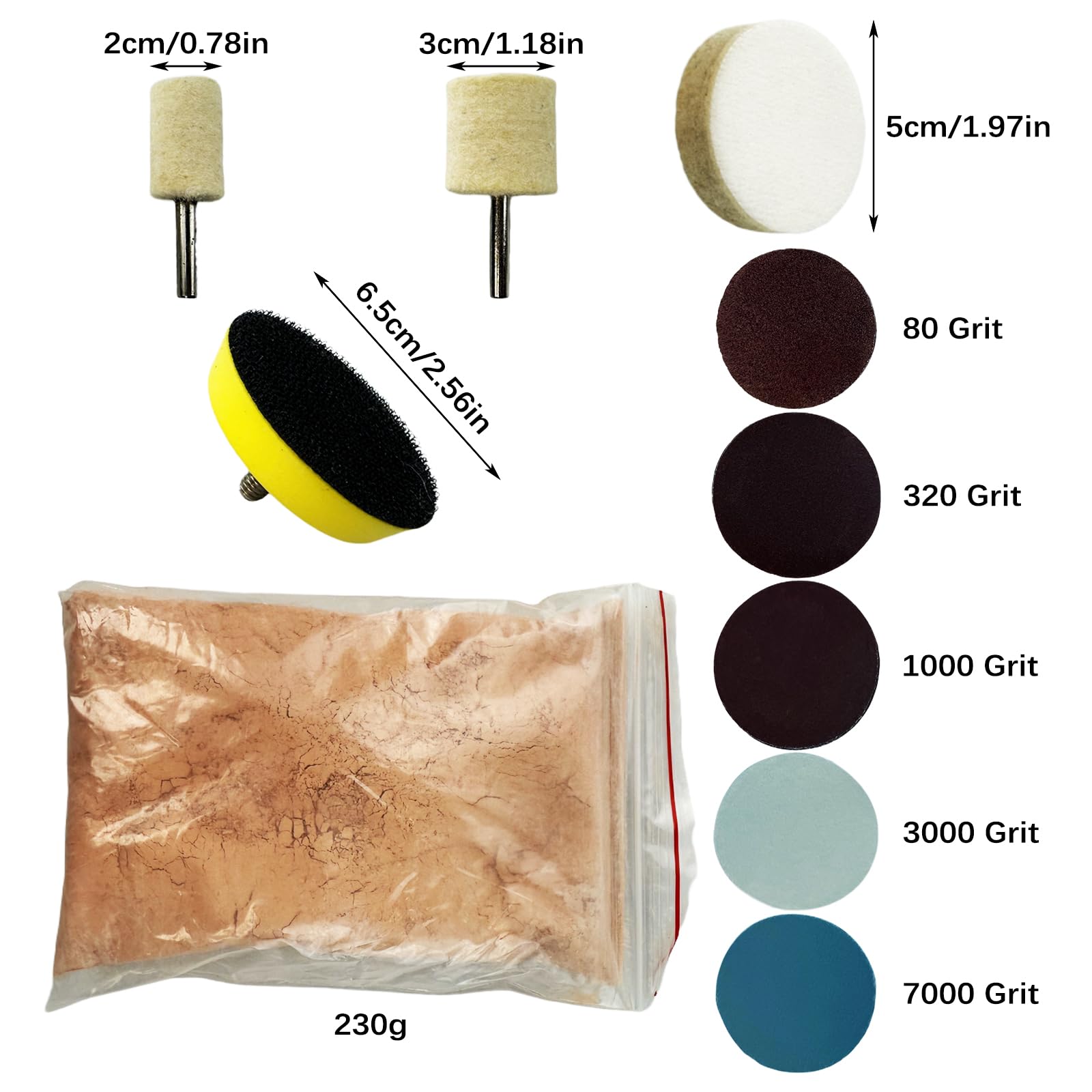 34Pcs Glass Polishing Kit (34 Count)