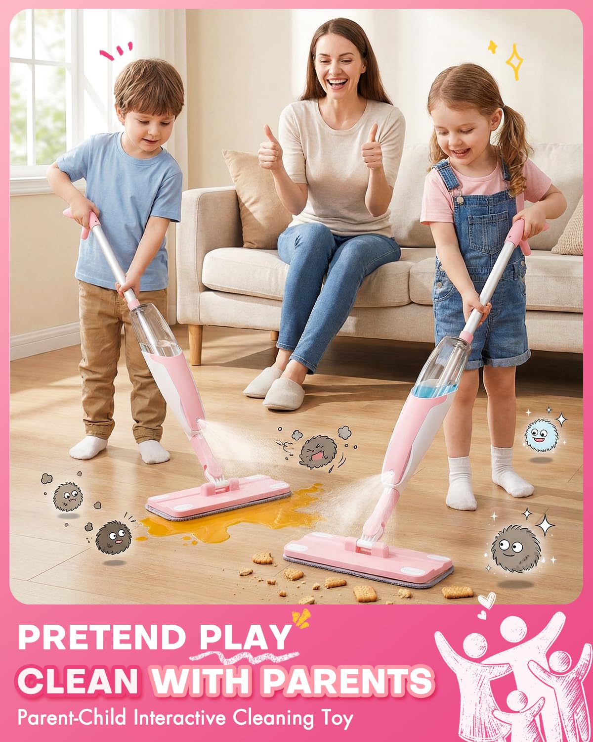 Pink Mini Spray Mop for Toddler