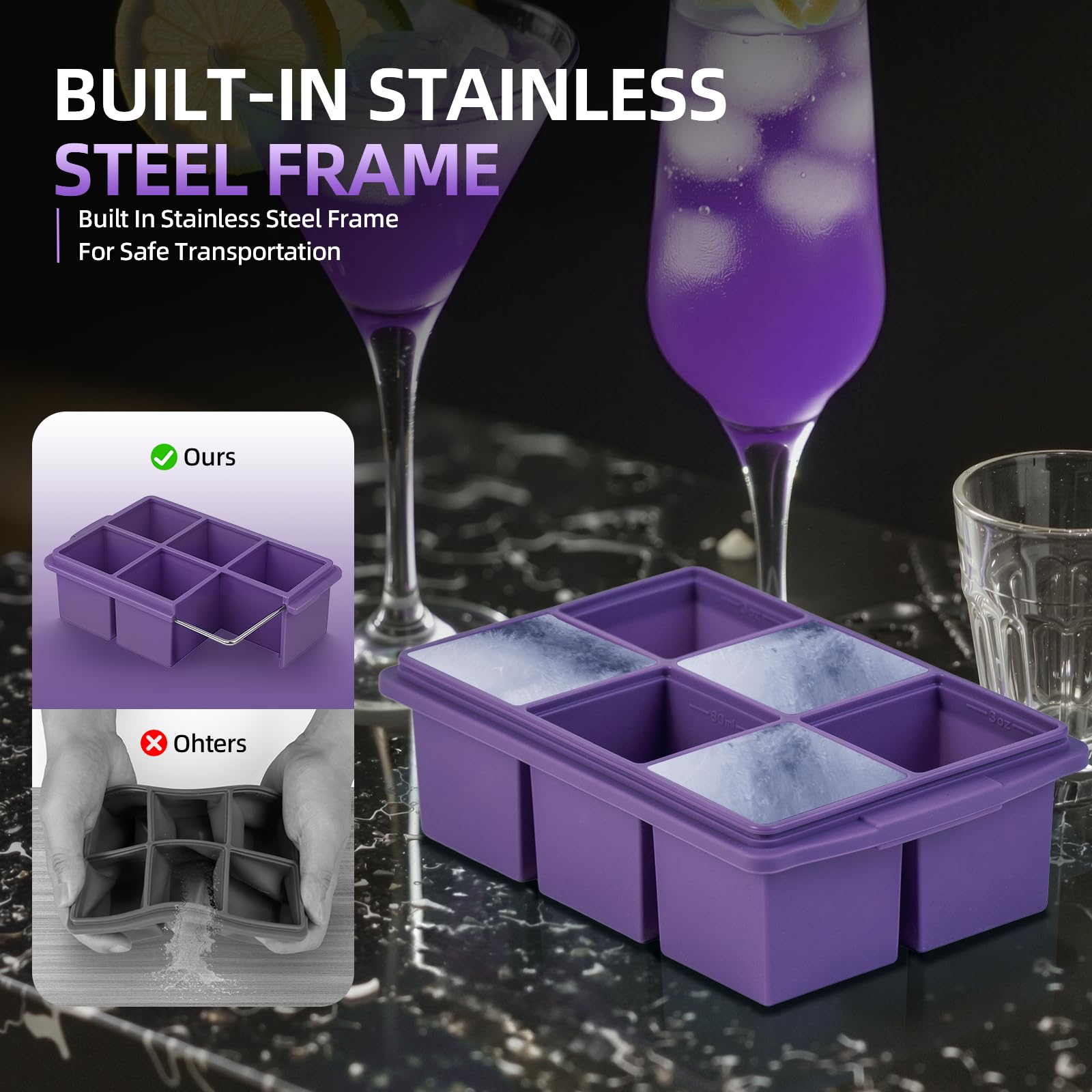 Large Ice Cube Trays for Whiskey (9.9 Ounce)