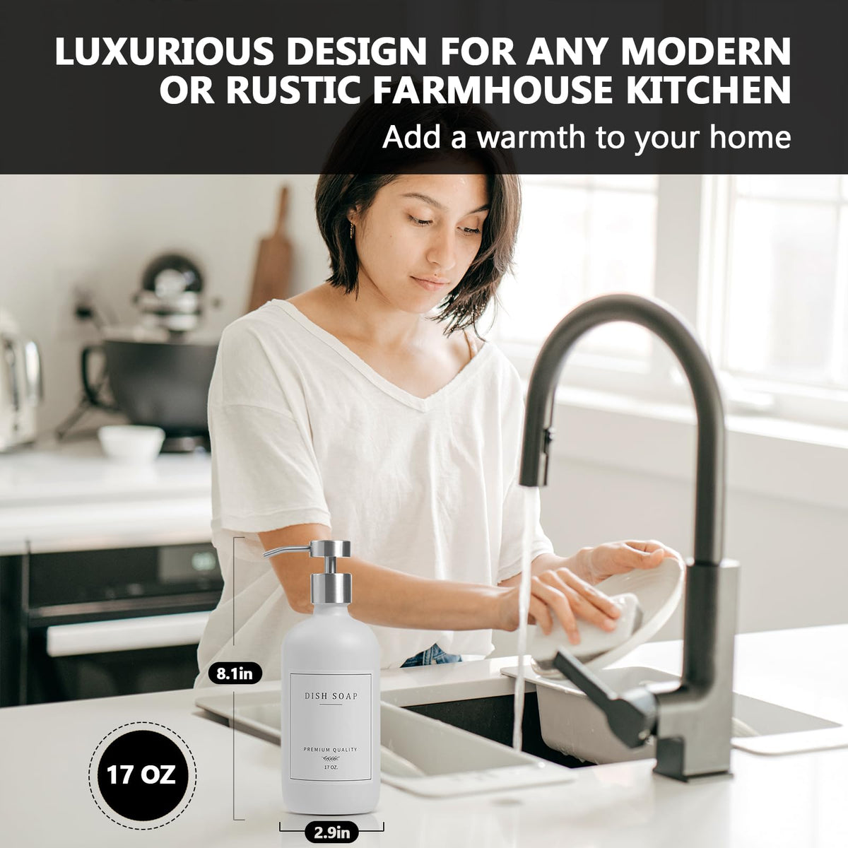Glass Soap Dispenser Bathroom (2 Count)
