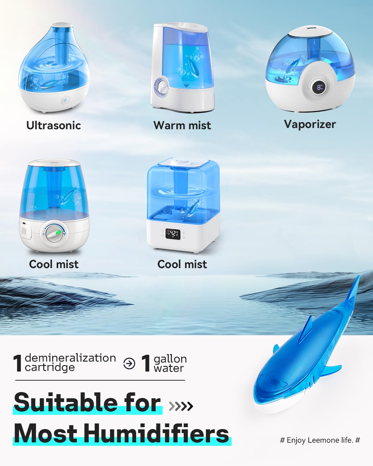 Humidifier Cleaning Shark for Humidifiers & Fish Tanks (6 Count)