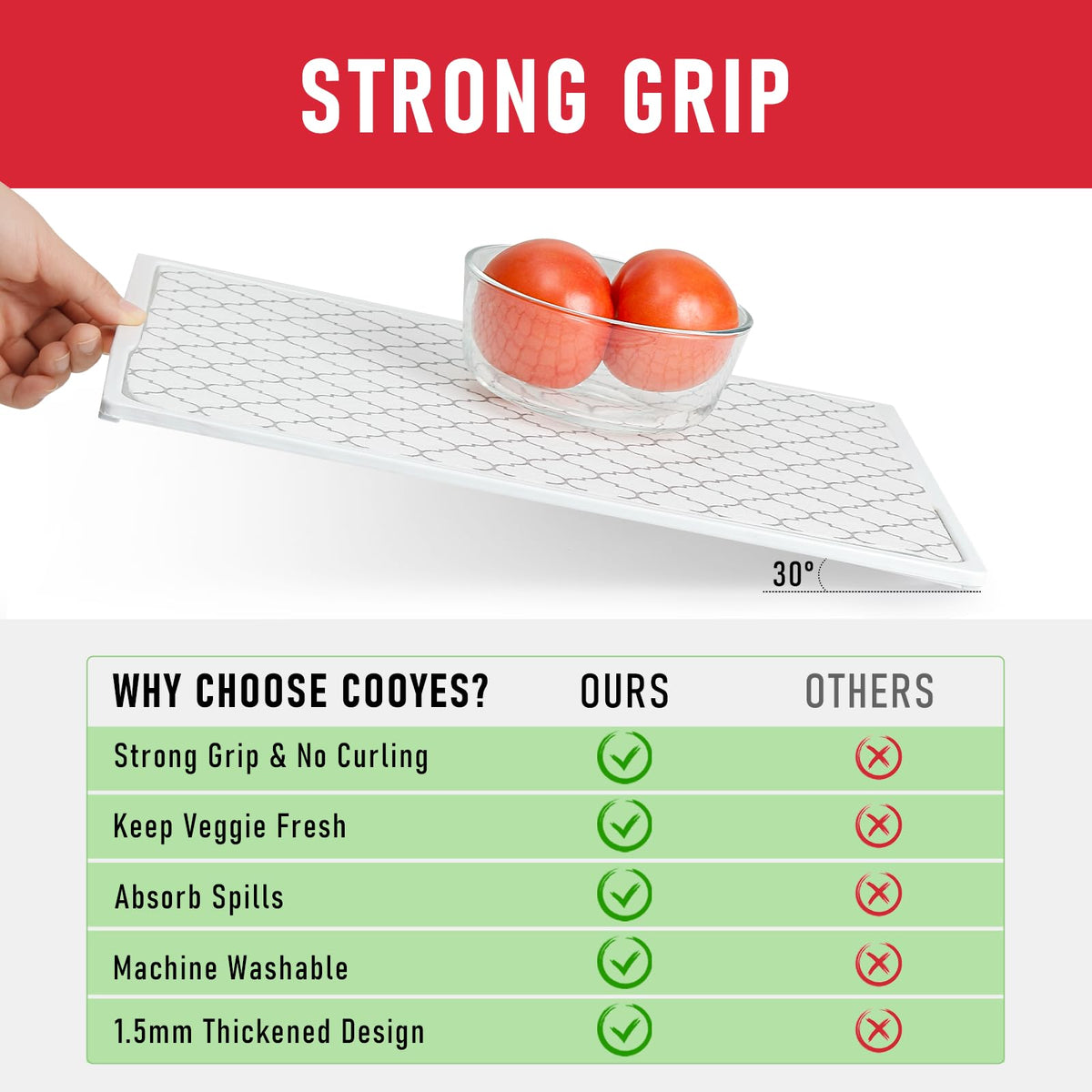 2 in 1 Fridge Liners & Fresh mats for Refrigerator Organizers and Storage (11.98 Sq Ft)