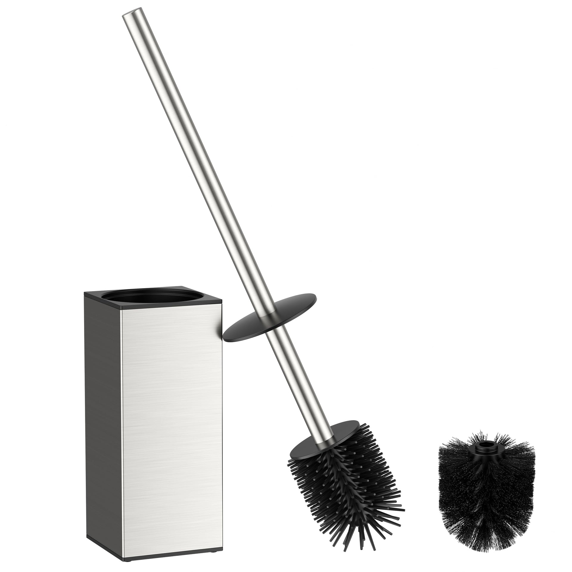 Stainless Steel Toilet Bowl Brush Scrubber and Holder Set Medium