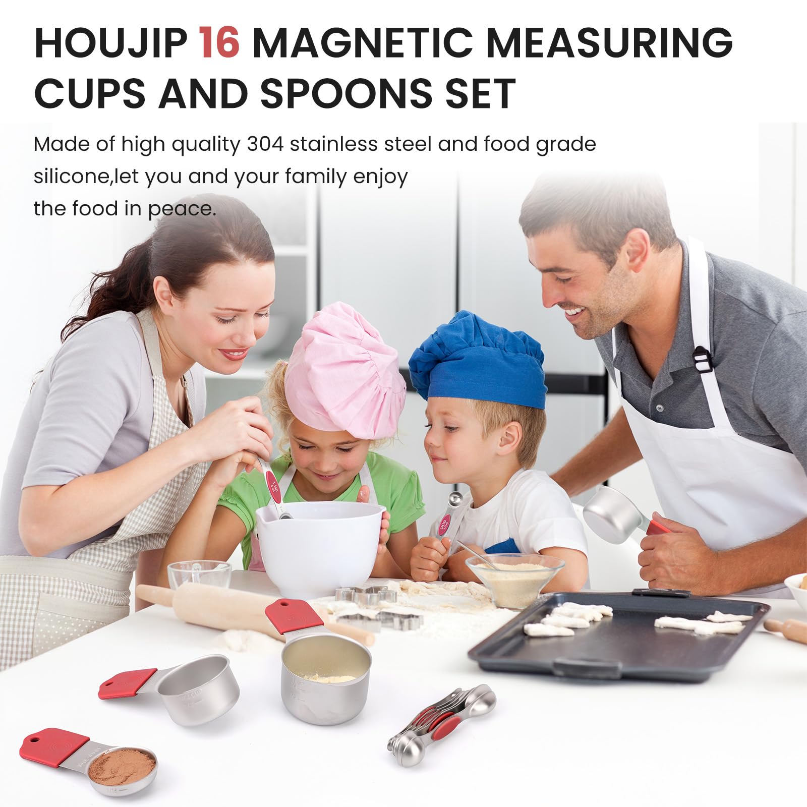 Magnetic Measuring Cups and Spoons Set (16 Count)