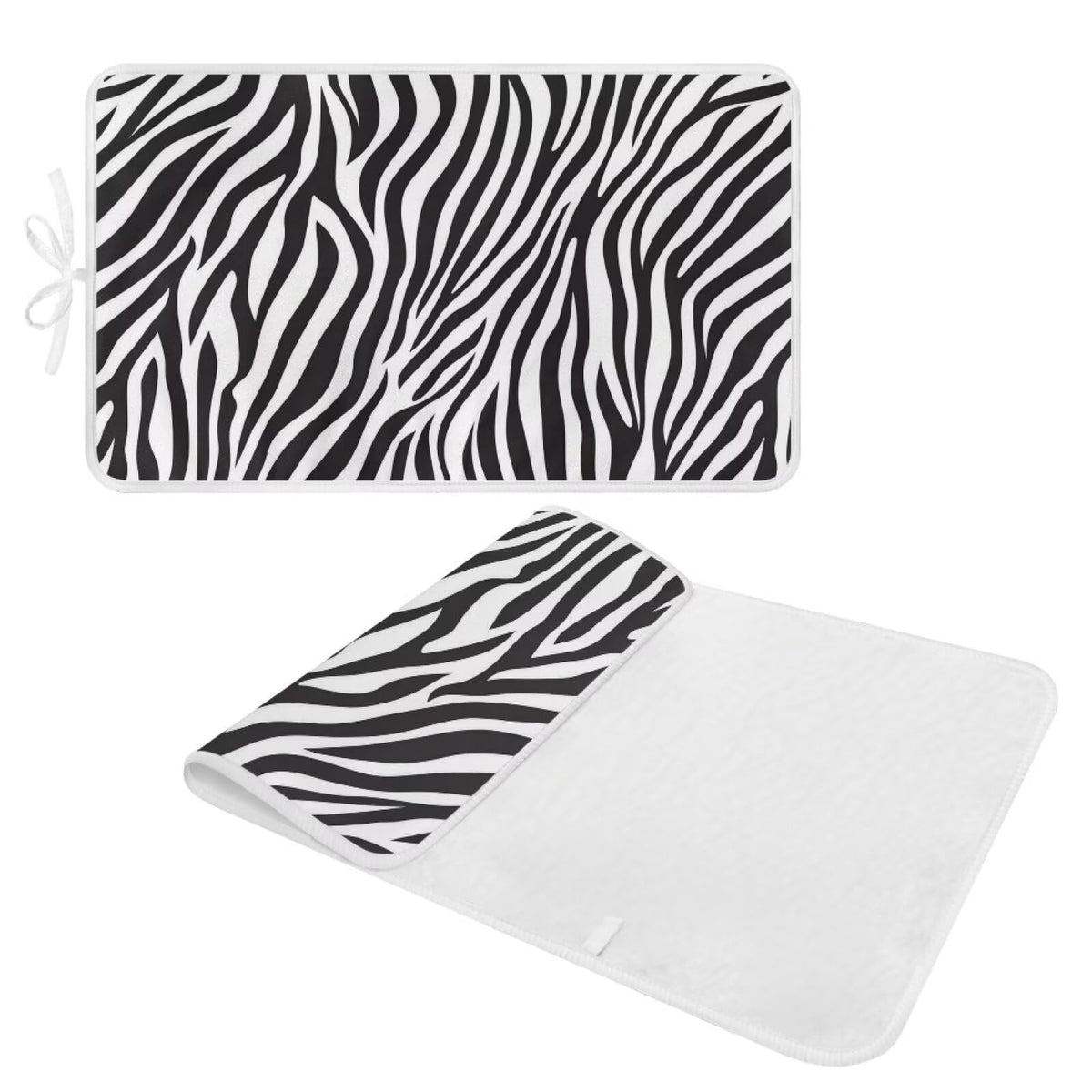 Zebra Print Ironing Mat Portable Iron Pad Magnetic Cover and Padding for Top of Washer
