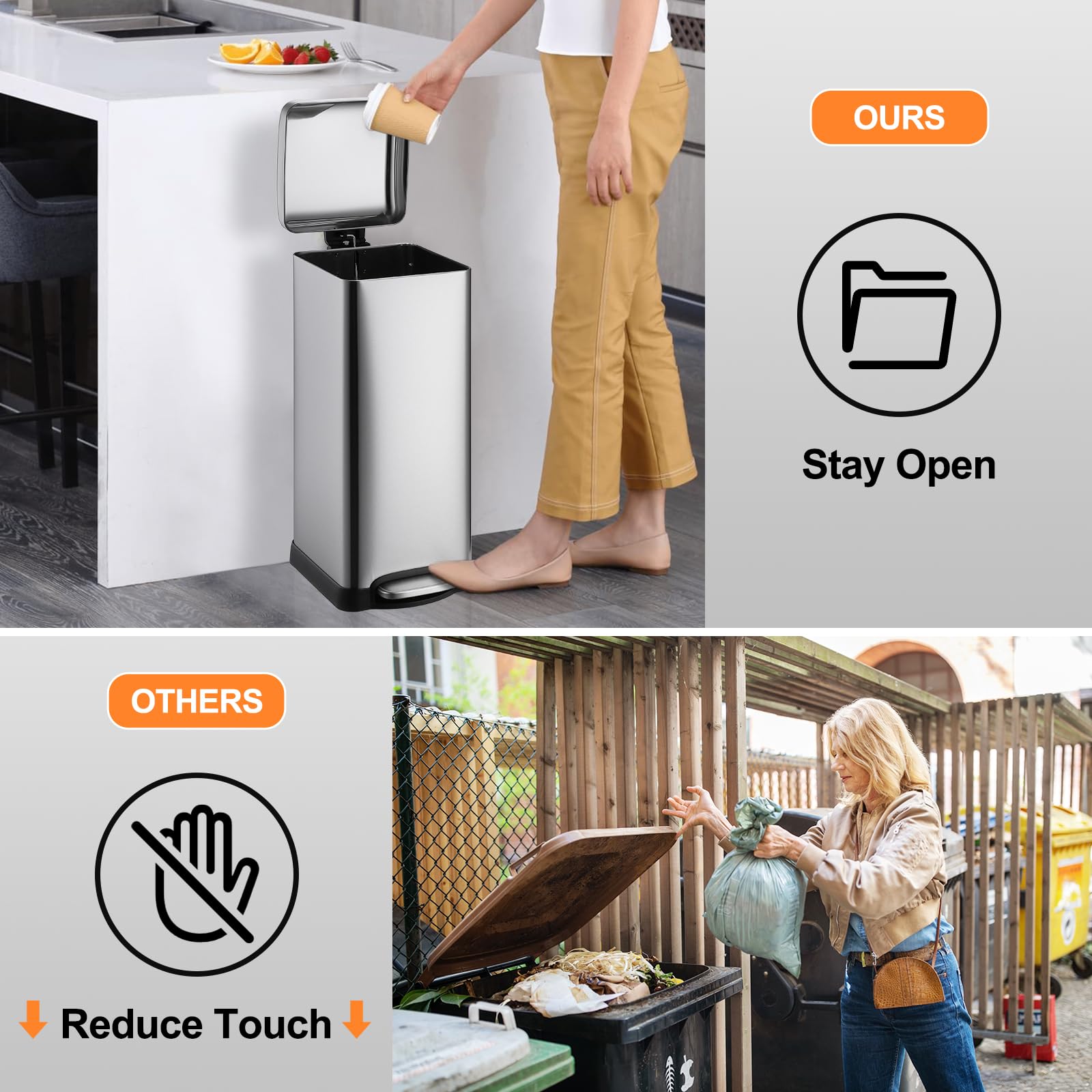 8Gallon 30L Kitchen Trash Can