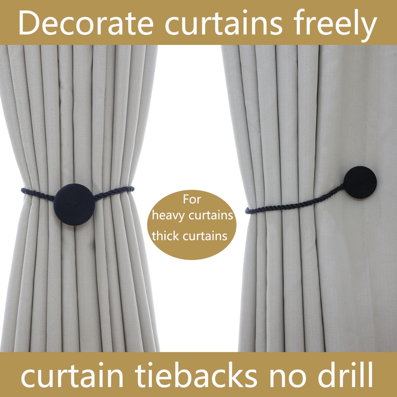 Magnetic Curtain Tiebacks (4 Count)