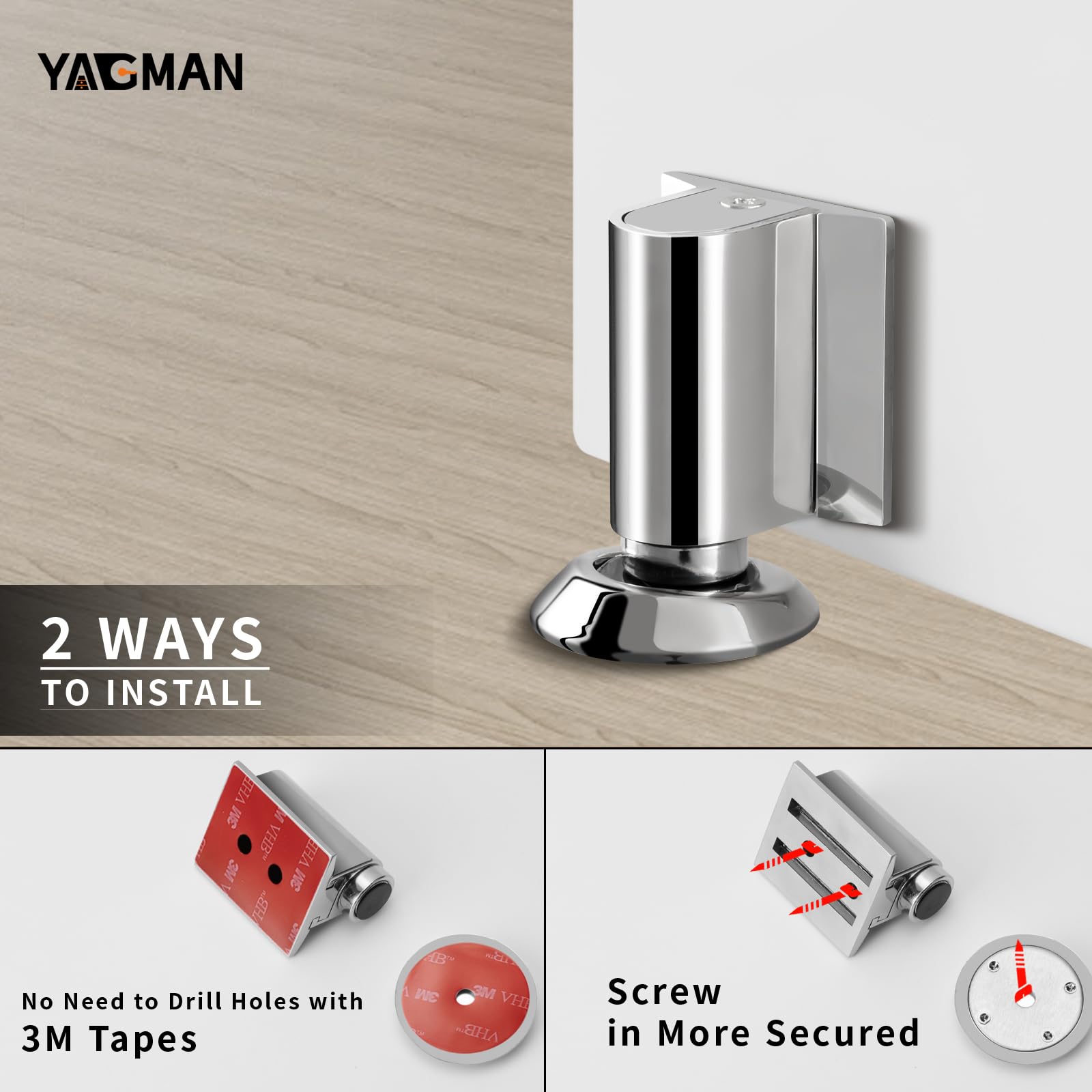 2 Pack Magnetic Door Stopper Floor Mount (2 Count)