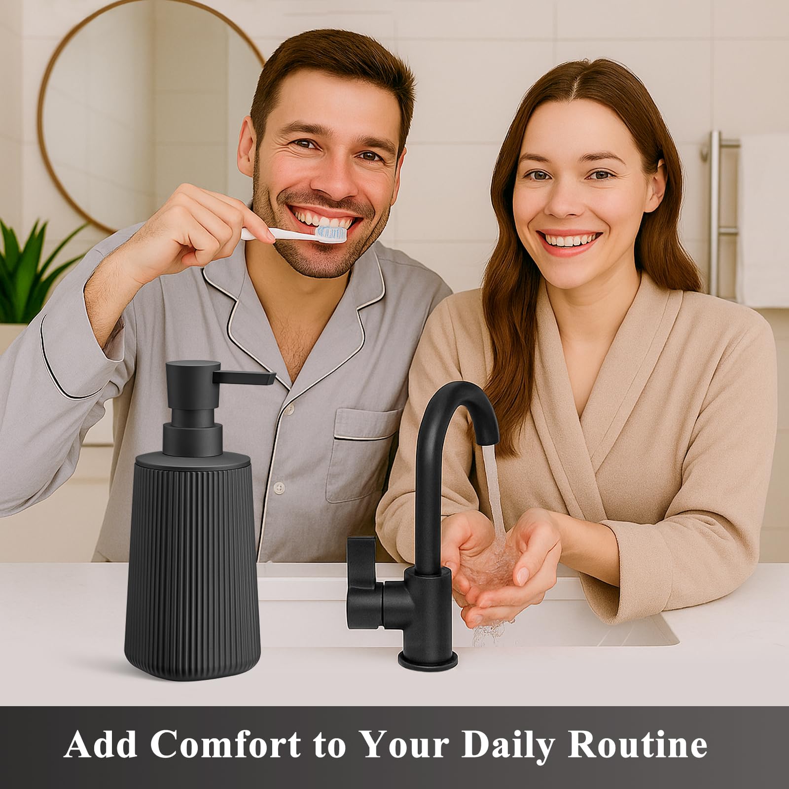 Black Hand Soap Dispenser for Bathroom and Kitchen