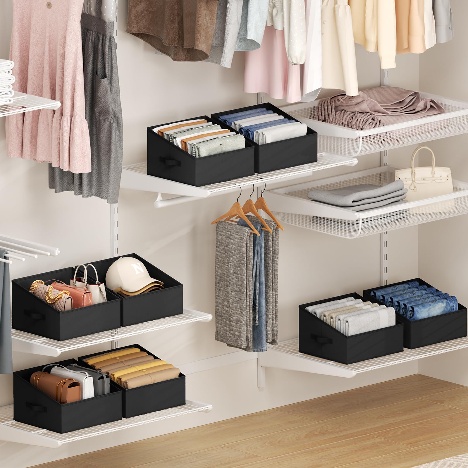 Closet Storage Bins 10 Pack (10 Count)