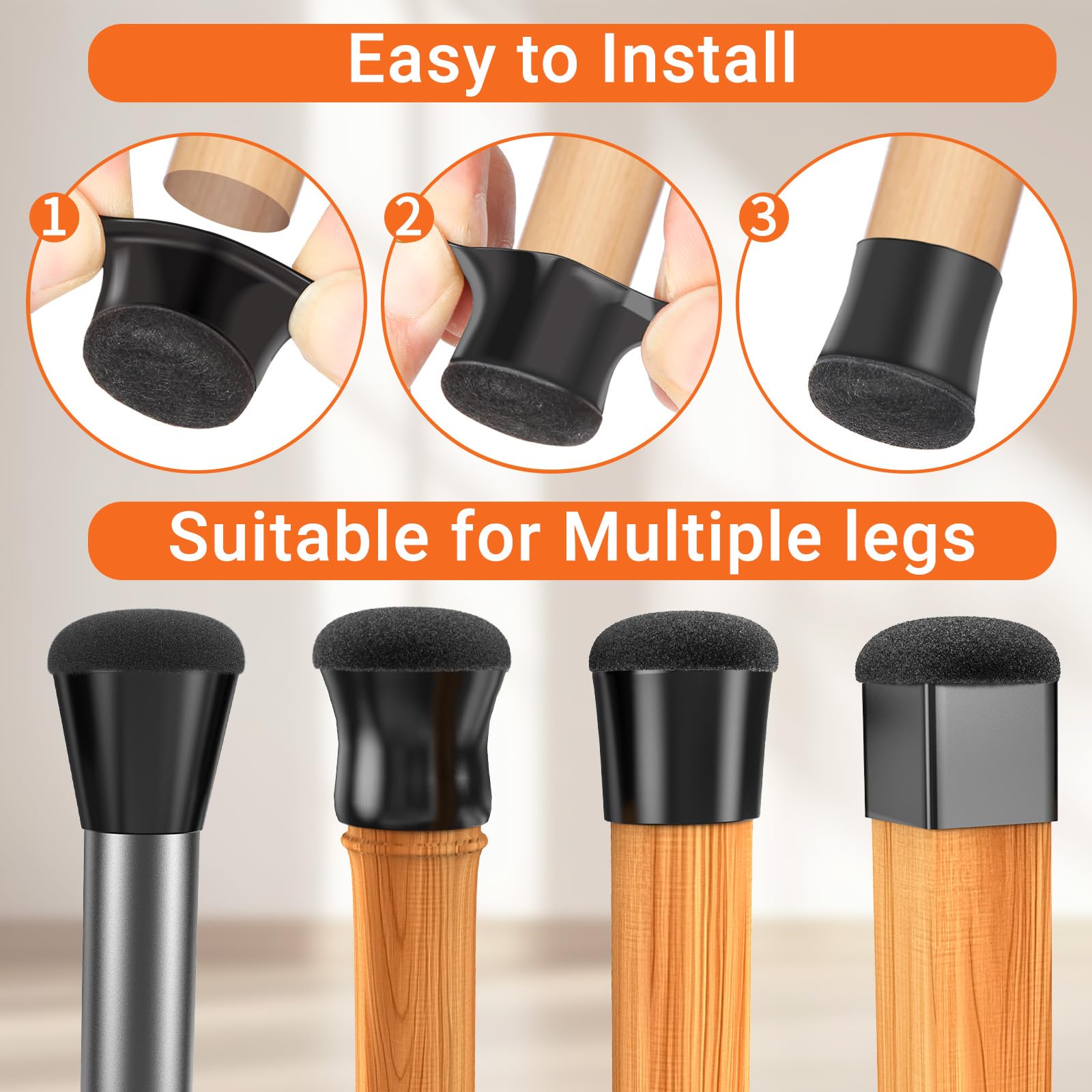 Round Chair Leg Floor Protectors for Hardwood Floors Small 24pcs (24 Count)