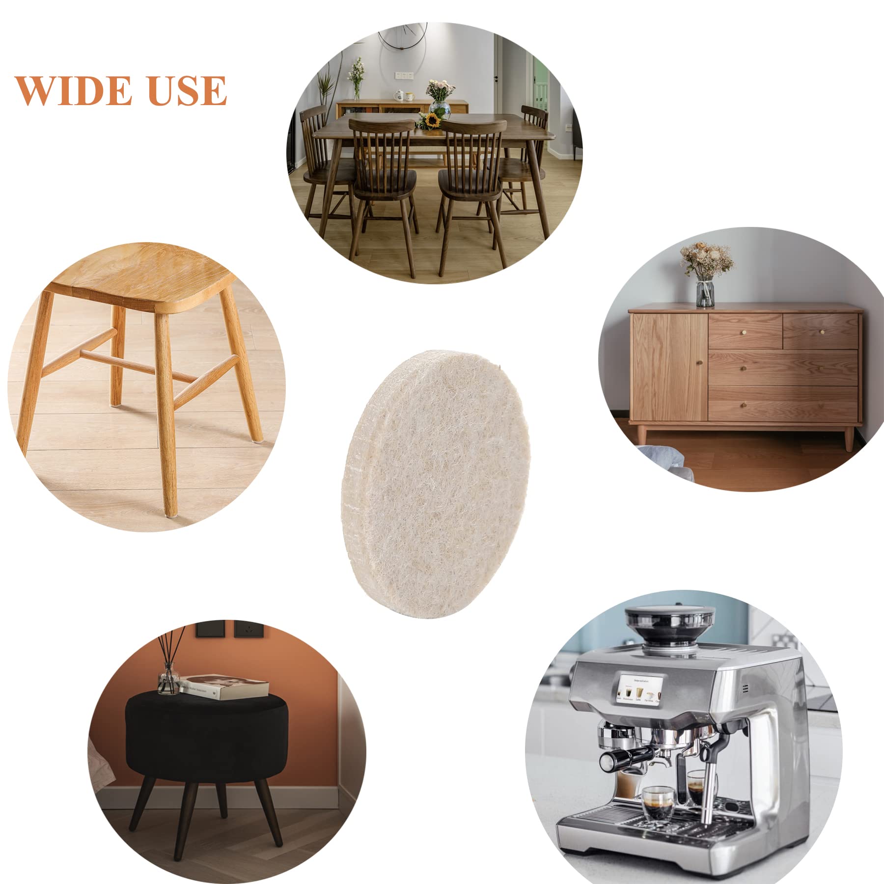 Felt Furniture Pads for Hardwood Floors 129 Piece (129 Count)