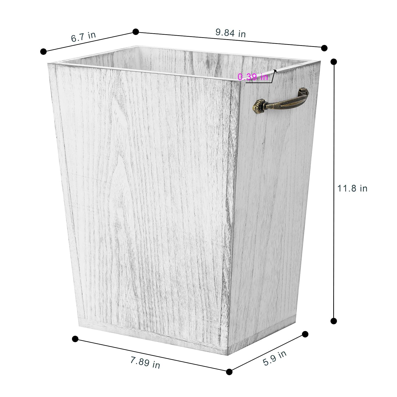 Wood Wastebasket Trash Can (16 Ounce)