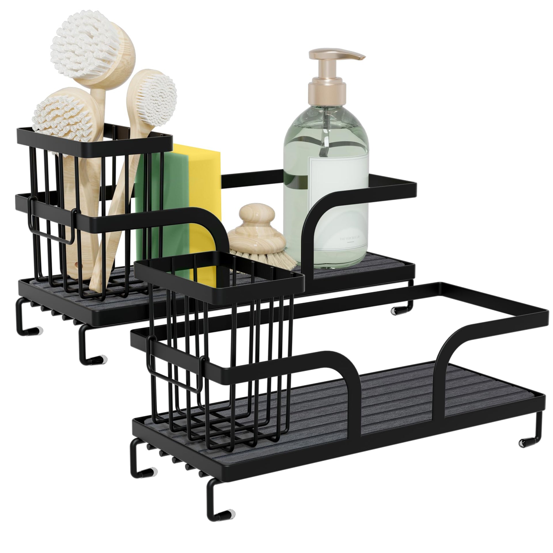 Sponge Holder for Kitchen Sink Caddy with Stone Drying Tray 2 PCS