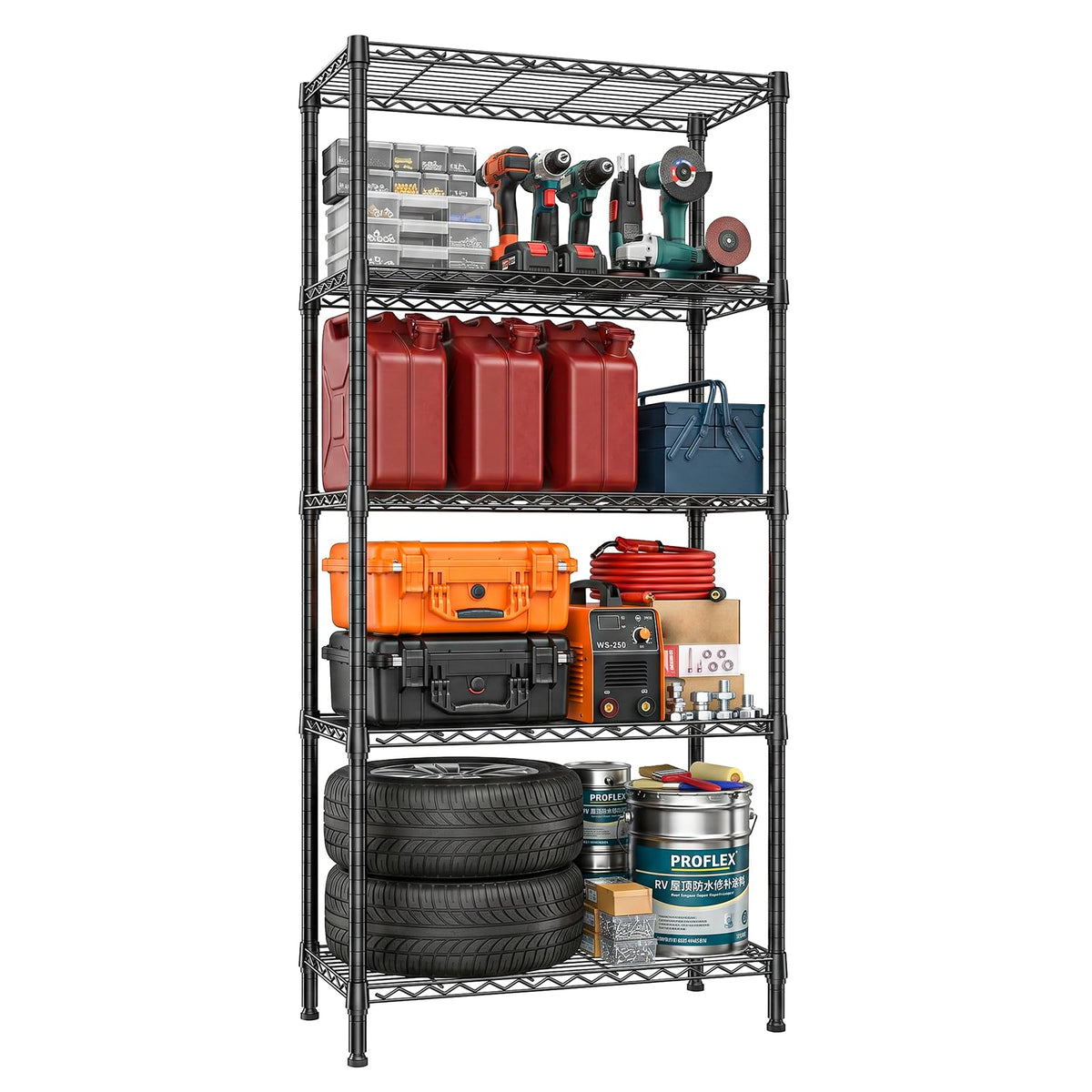 5 Tier Metal Wire Shelving Unit