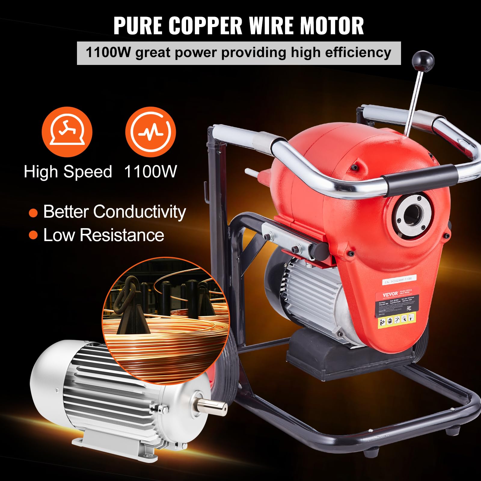 Drain Cleaner Machine 120FT x 6
