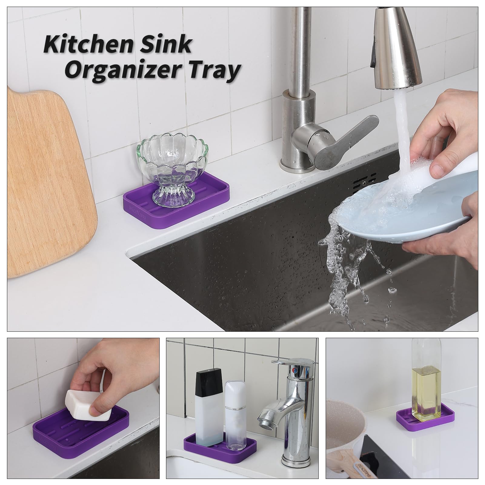 Silicone Kitchen Sink Organizer Tray for Multiple Usage