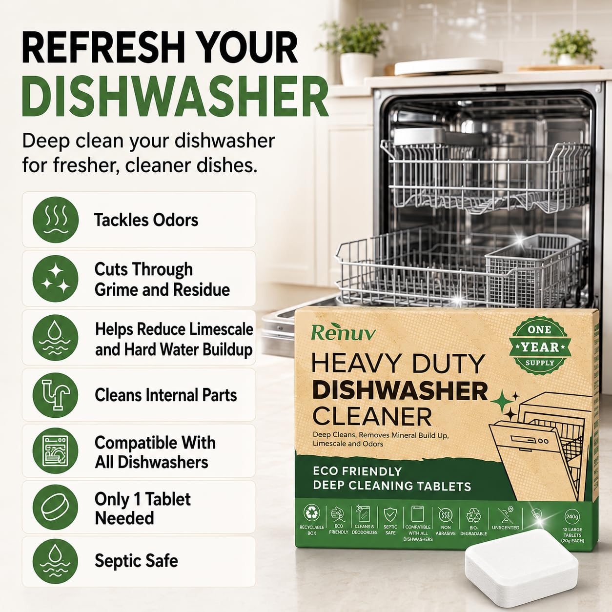 Dishwasher Cleaner + Washing Machine Cleaner Bundle (18 Count)