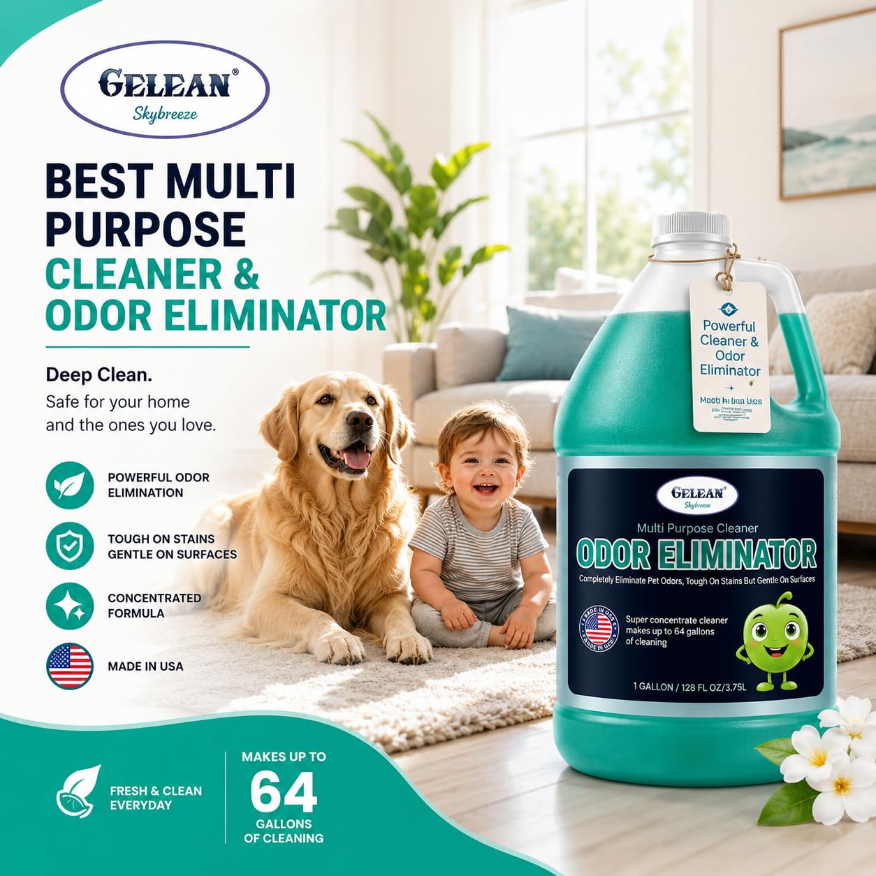Multi Purpose Cleaner Pet Odor eliminator (128 Fl Oz)