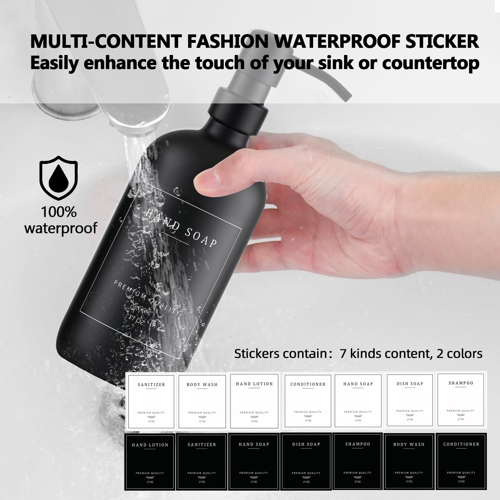 Black Thick Glass Soap Dispenser (2 Count)