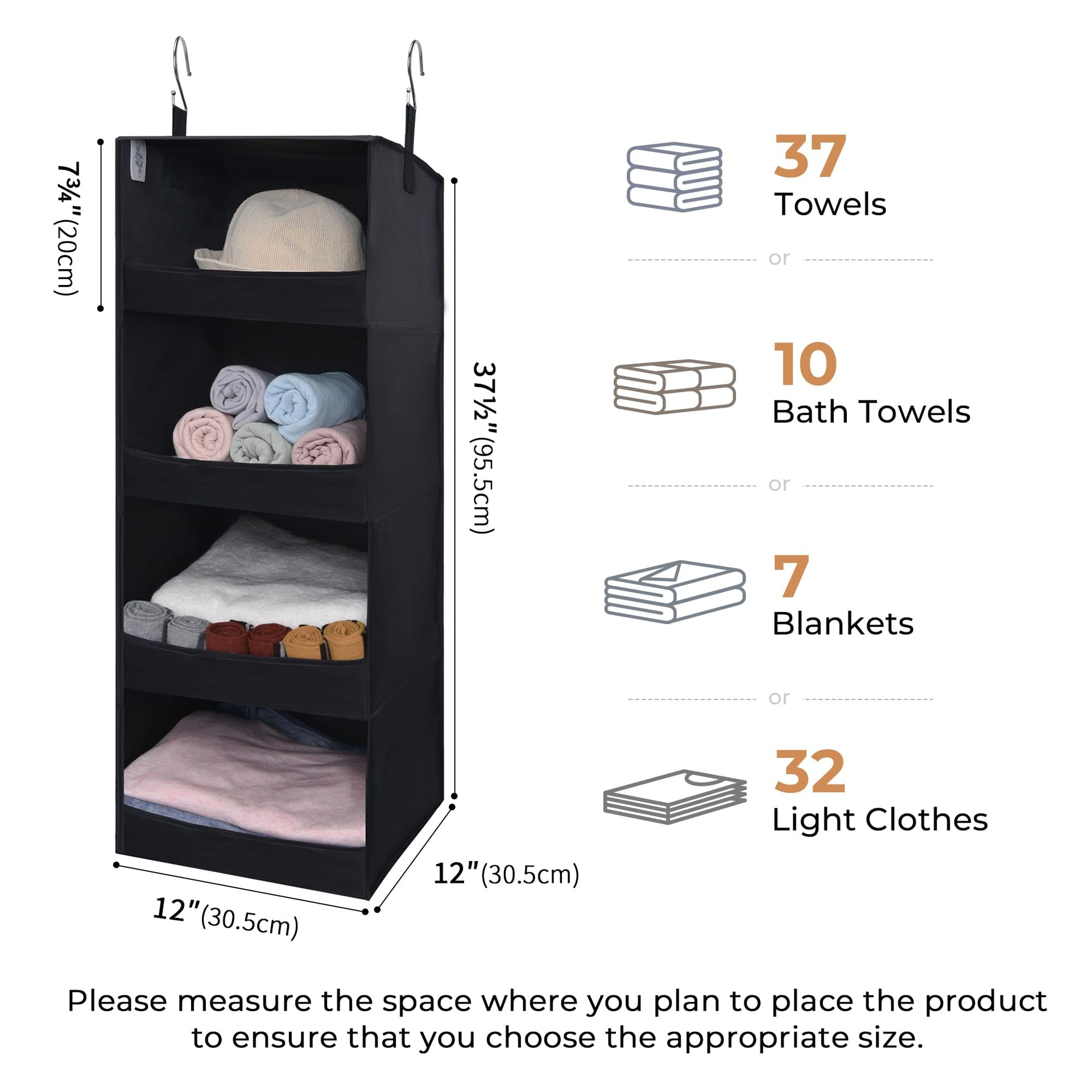 4 Shelf Hanging Closet Organizer (2 Count)