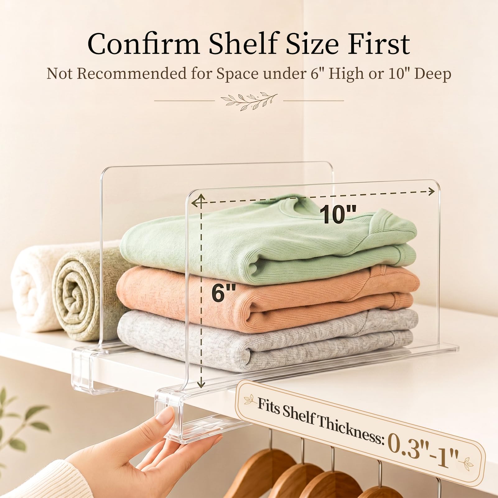 Small Shelf Dividers Purse Organizer (10 Count)